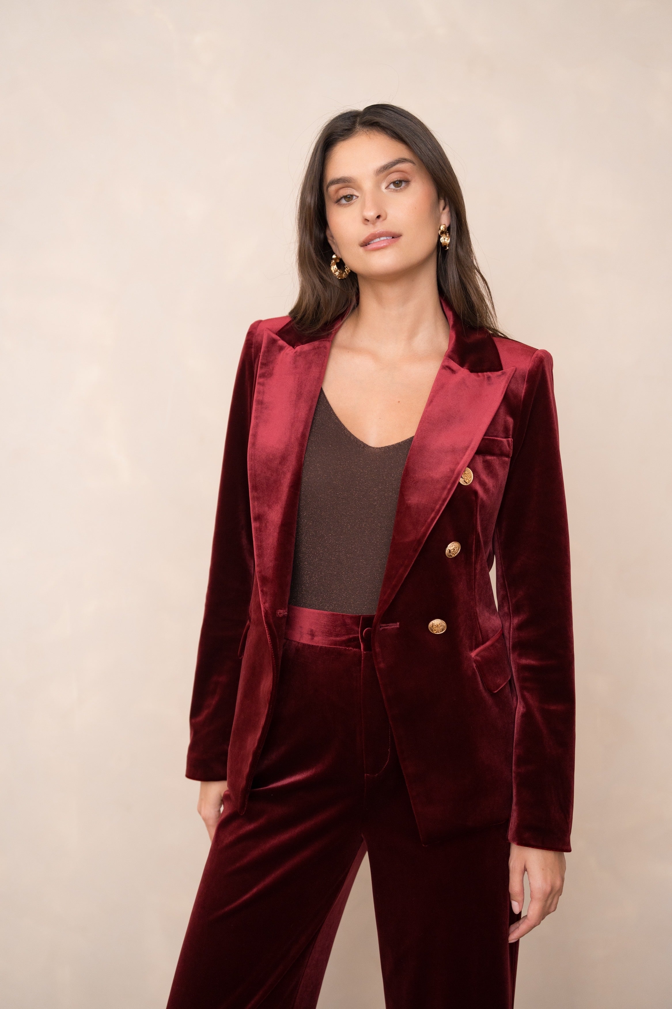 Gabrielle Velvet Blazer Jacket