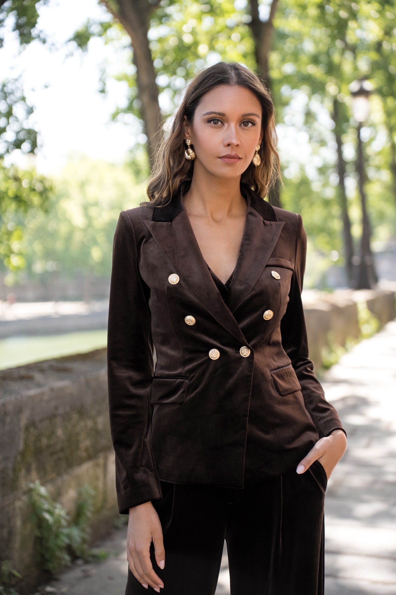 Gabrielle Velvet Blazer Jacket