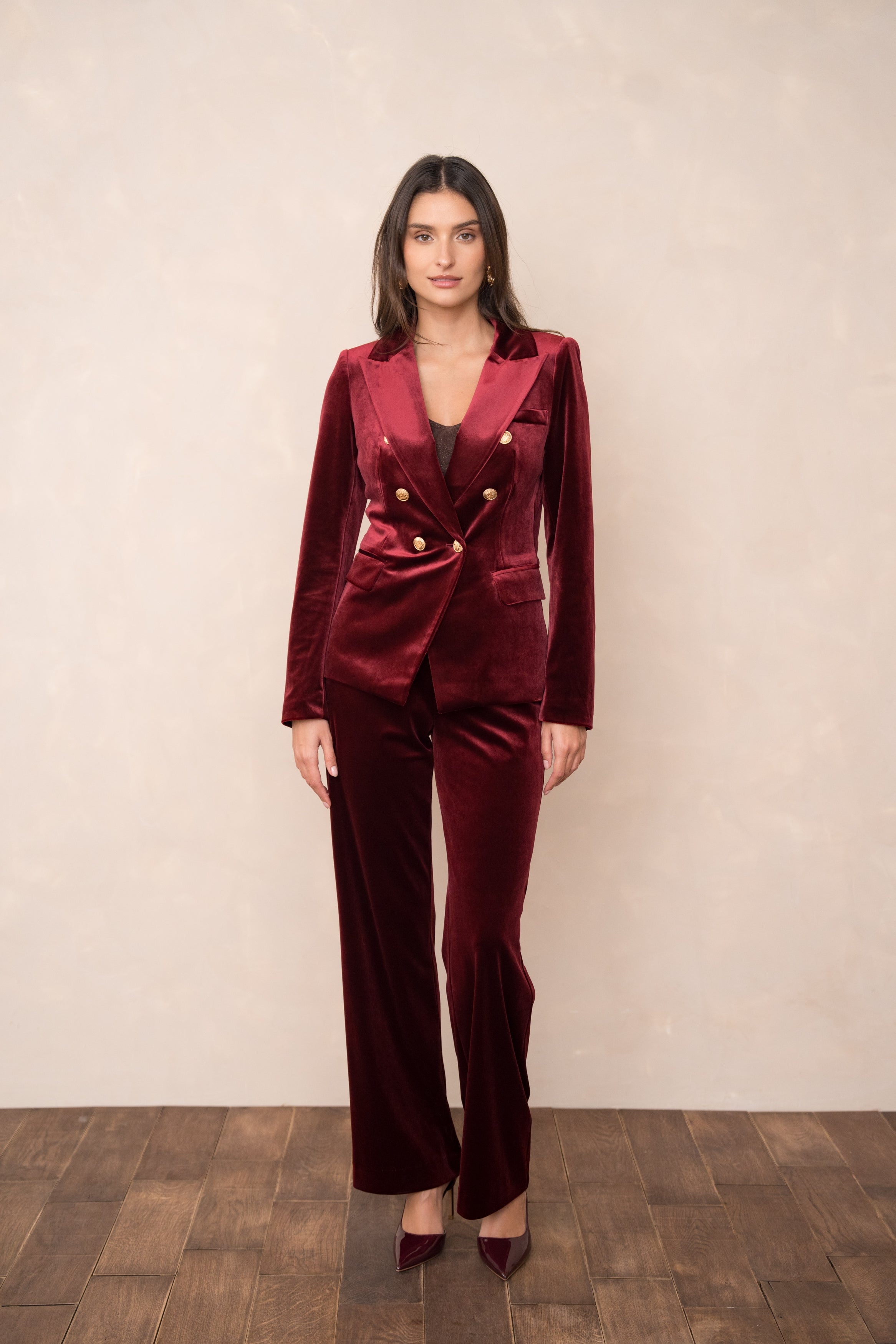 Gabrielle Velvet Blazer Jacket