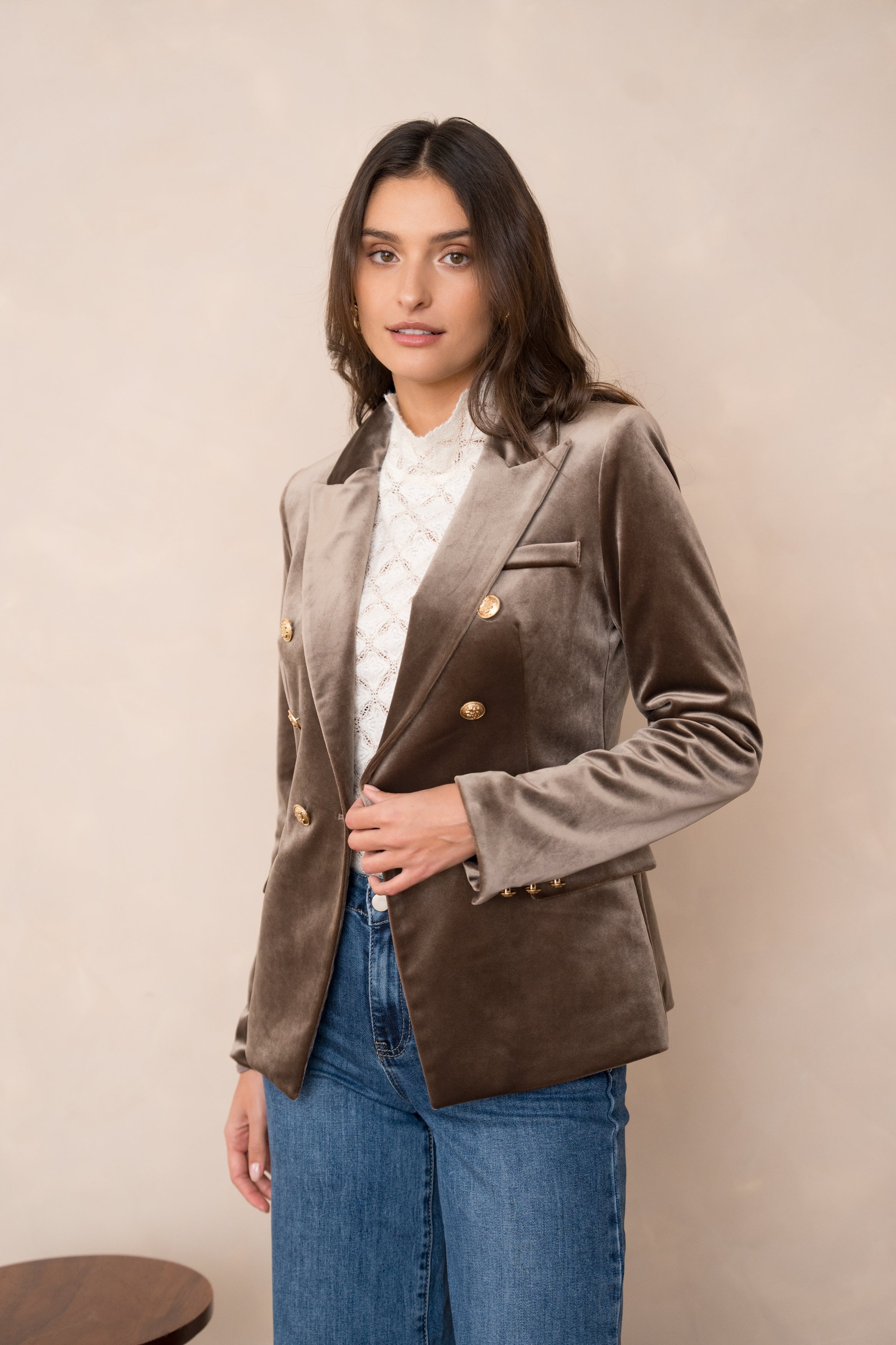 Gabrielle Velvet Blazer Jacket
