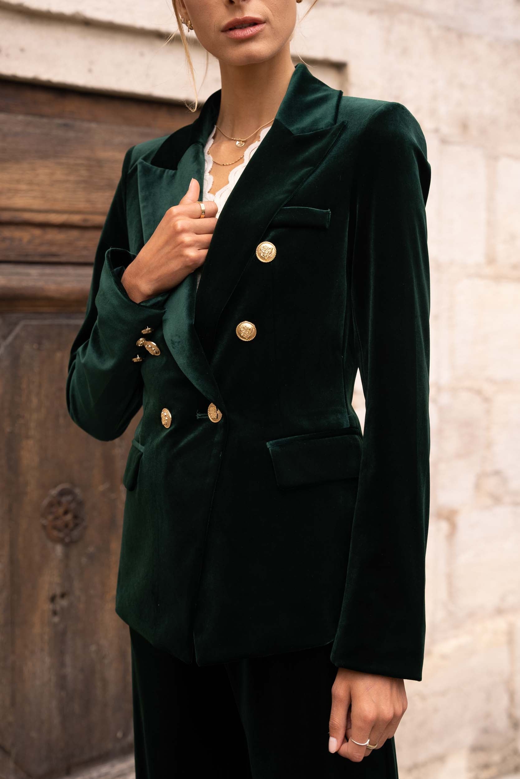 Gabrielle Velvet Blazer Jacket