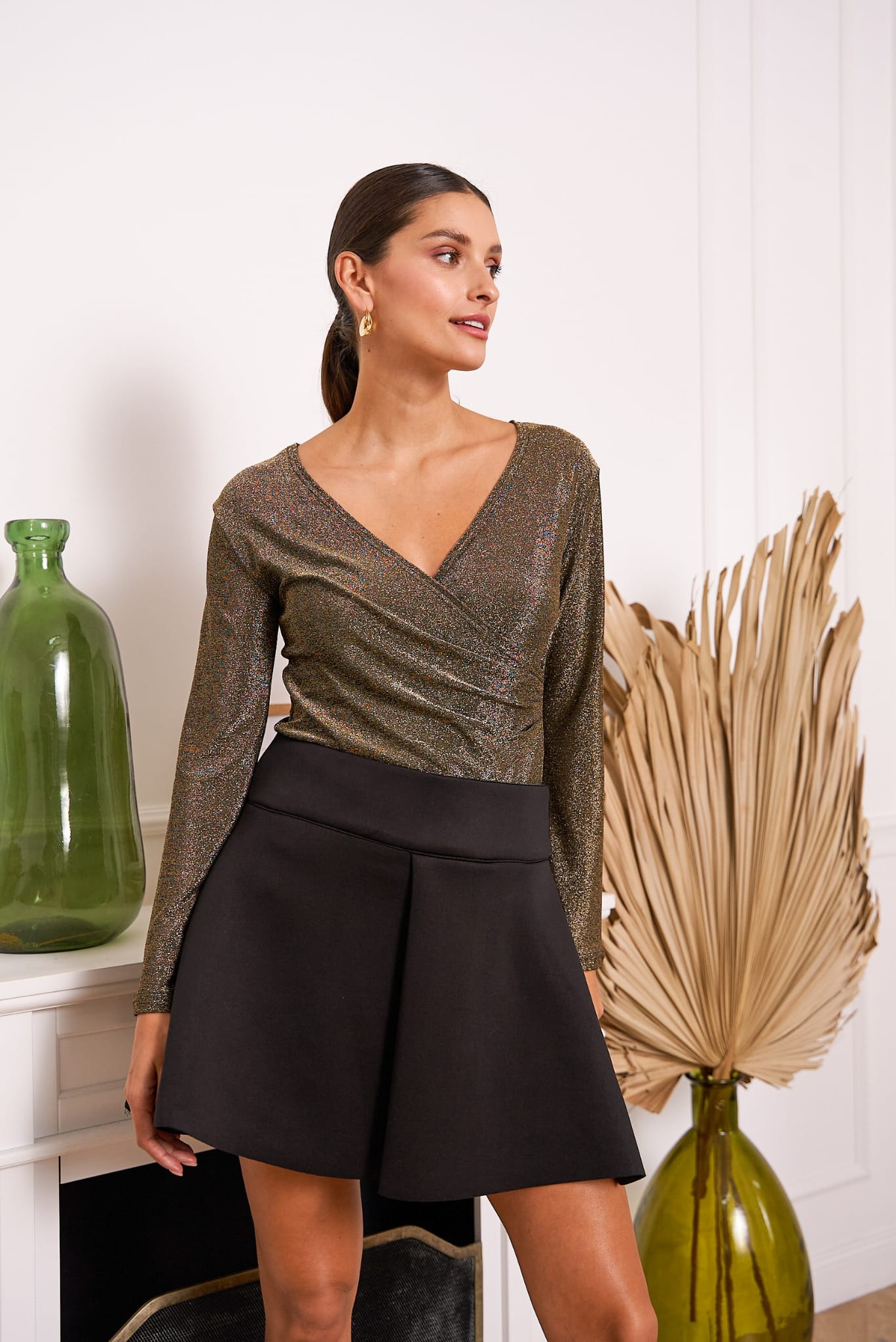 Top cache coeur brillant