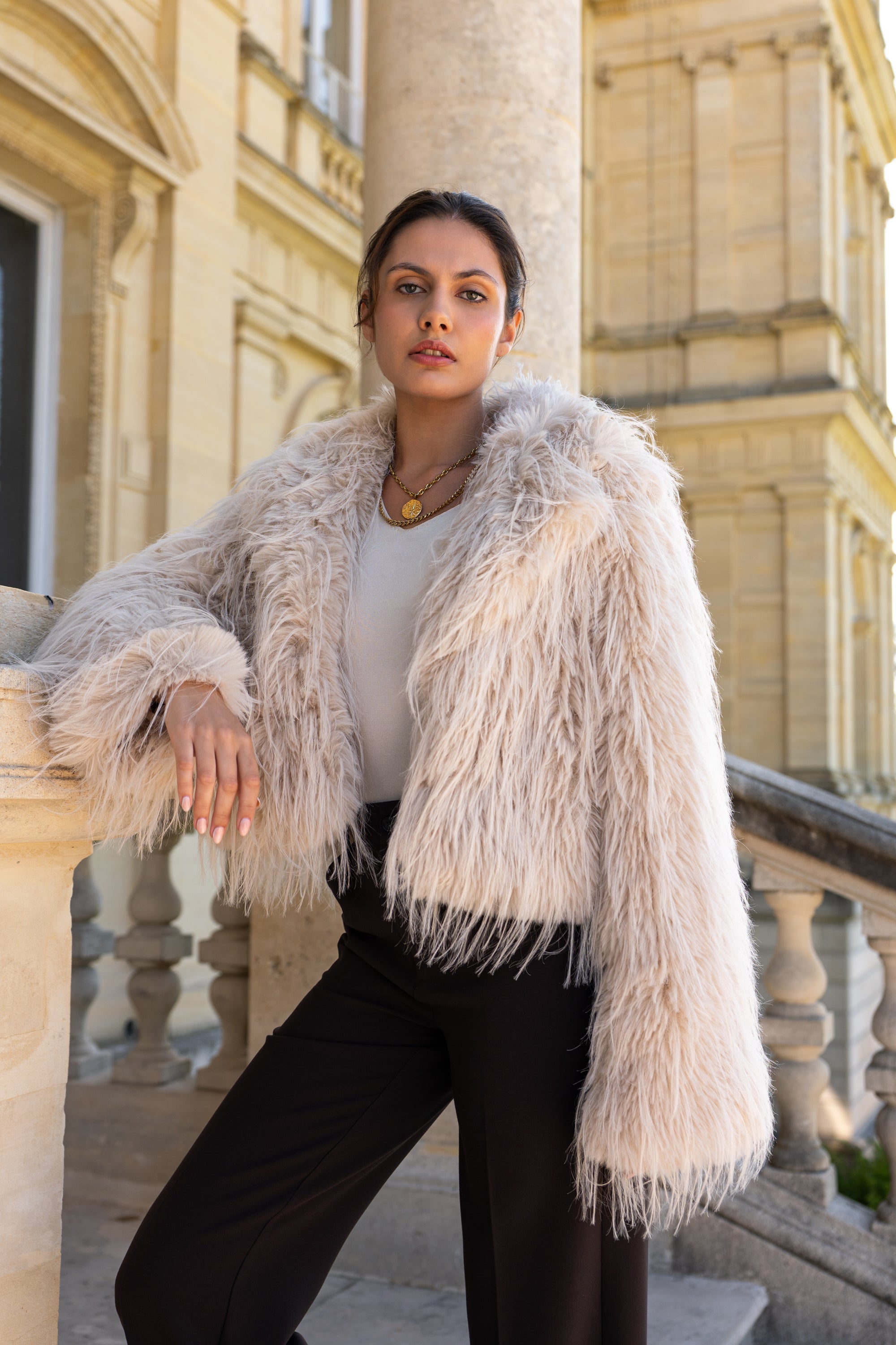 Veste Stockholm en fausse fourrure