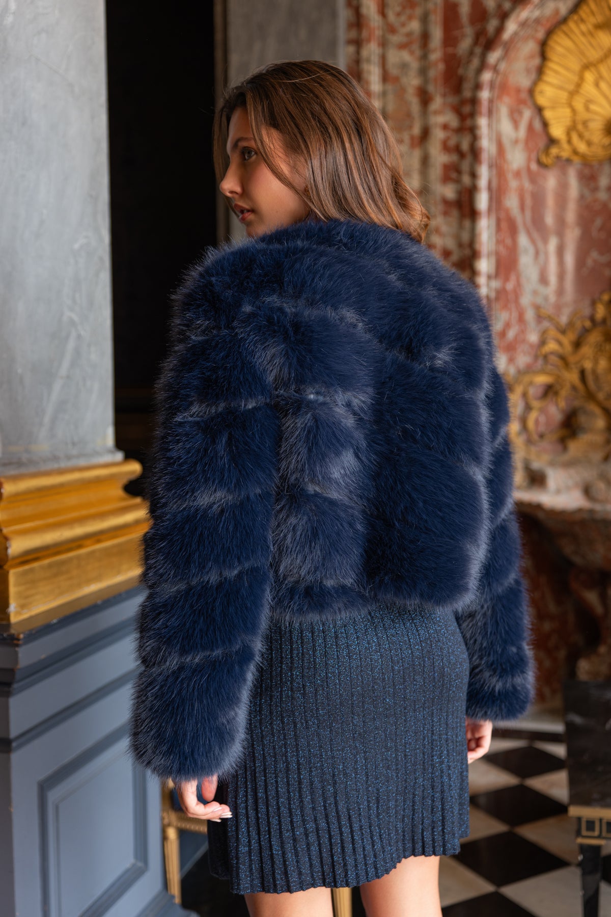 Veste courte en fausse fourrure Paula