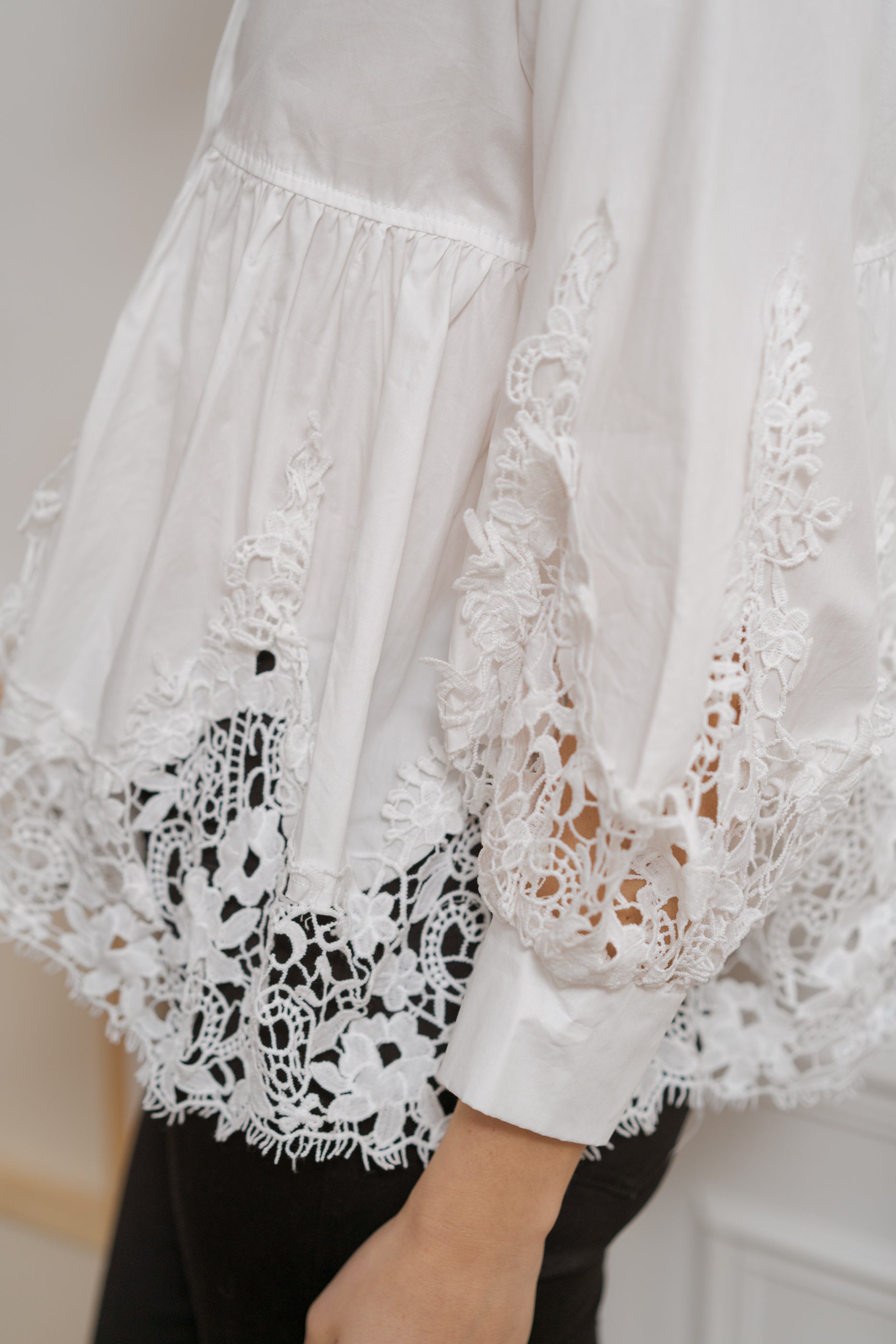 Aimie cotton and guipure shirt