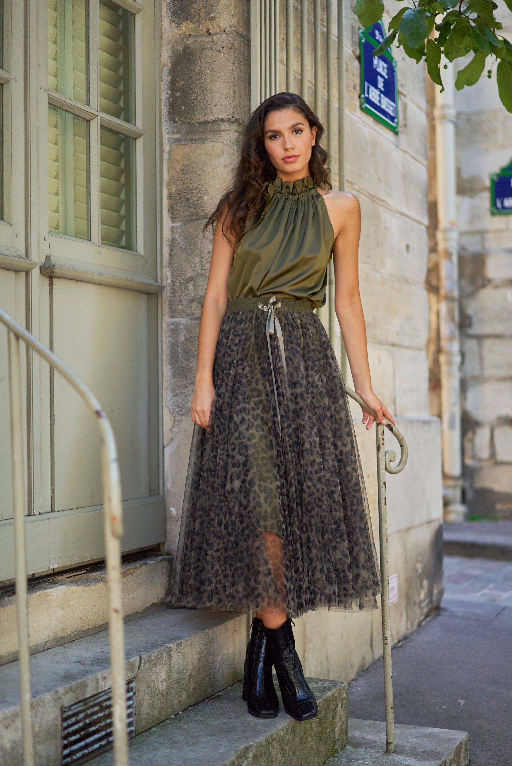 Aria large leopard tulle skirt