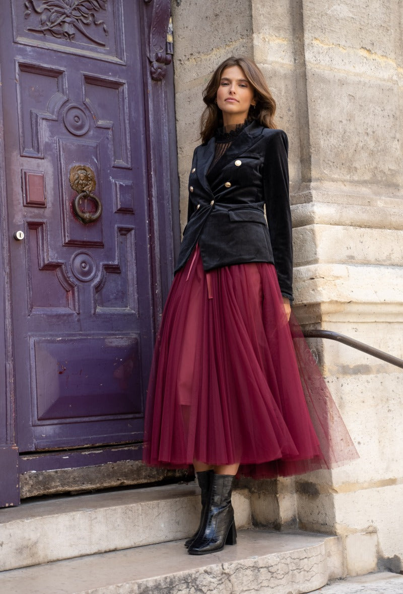 Gabrielle Velvet Blazer Jacket