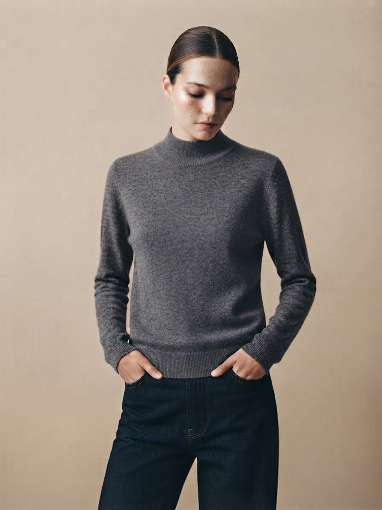 Pull en maille col cheminé