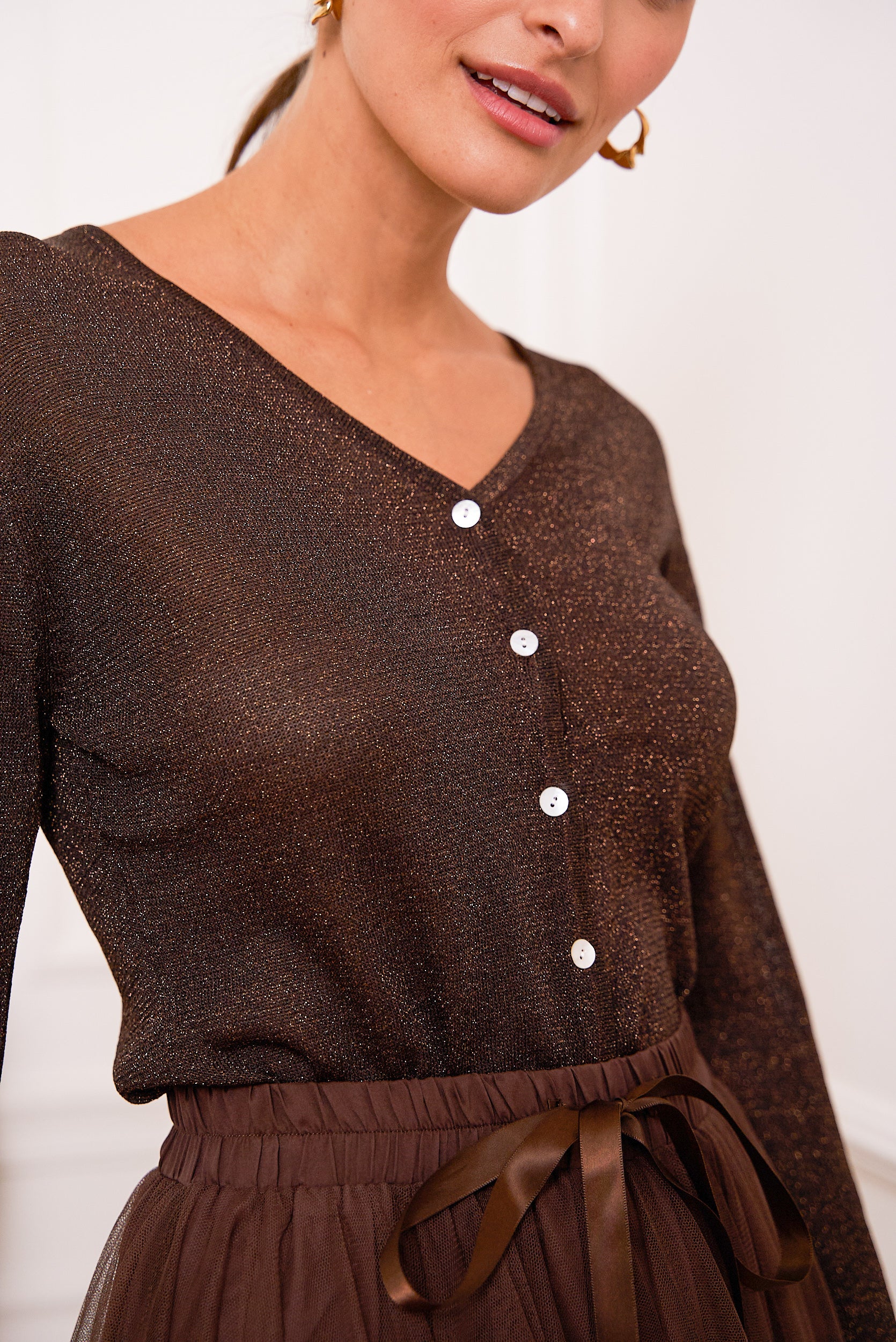 Gilet en maille lurex