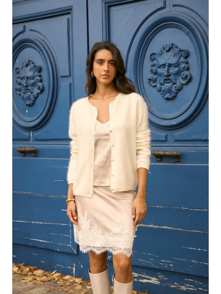 Gilet fluffy laine & cachemire