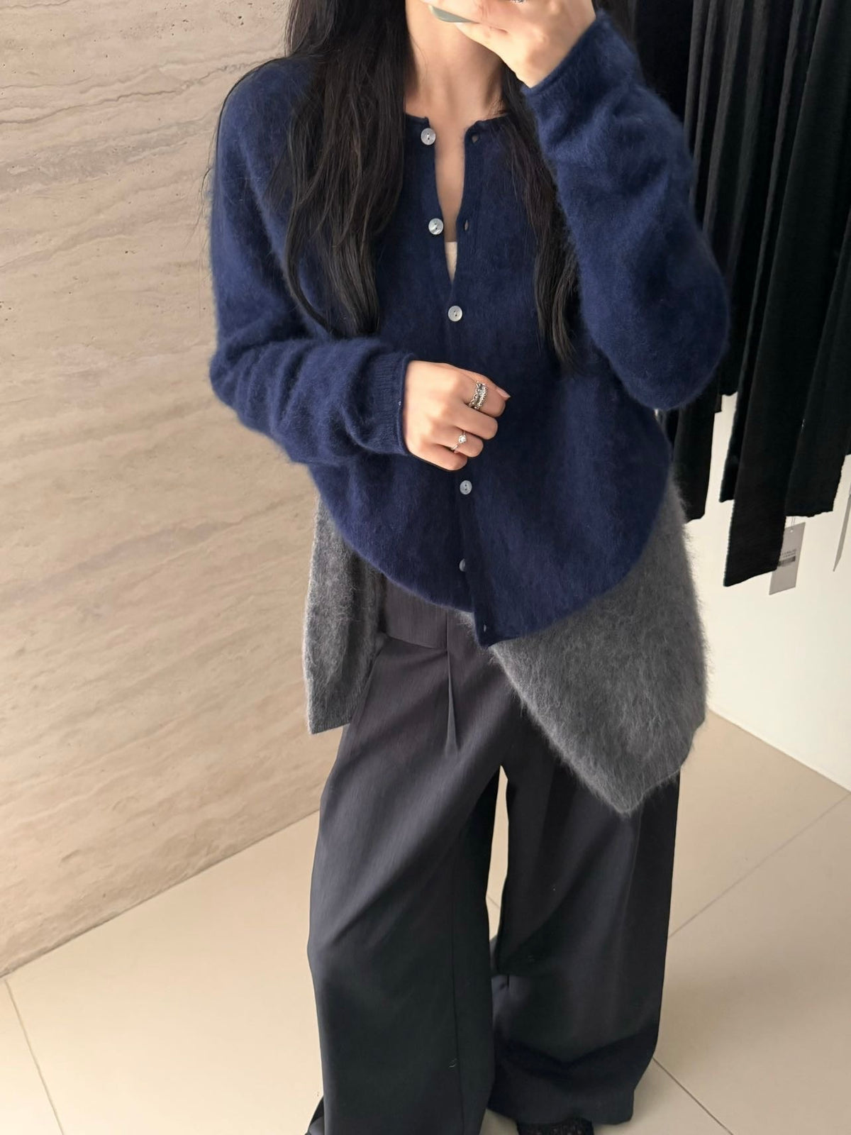 Gilet fluffy laine & cachemire