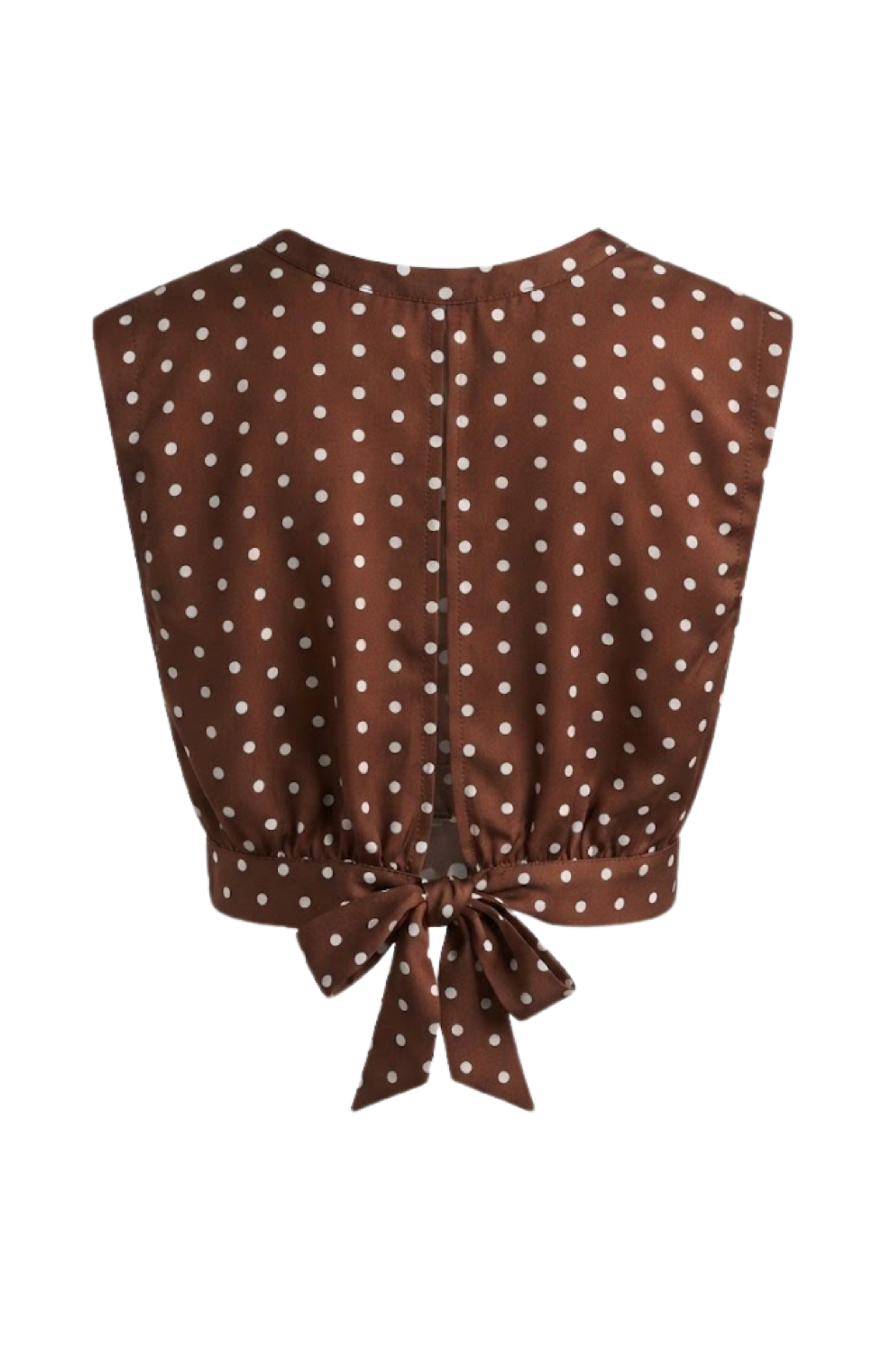 Crop-top soyeux Maguie noeud au dos à pois