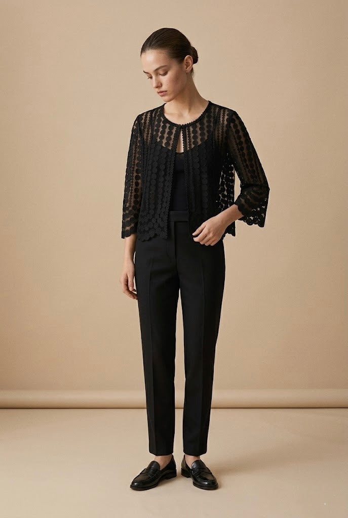 Gilet boléro Selena en dentelle guipure