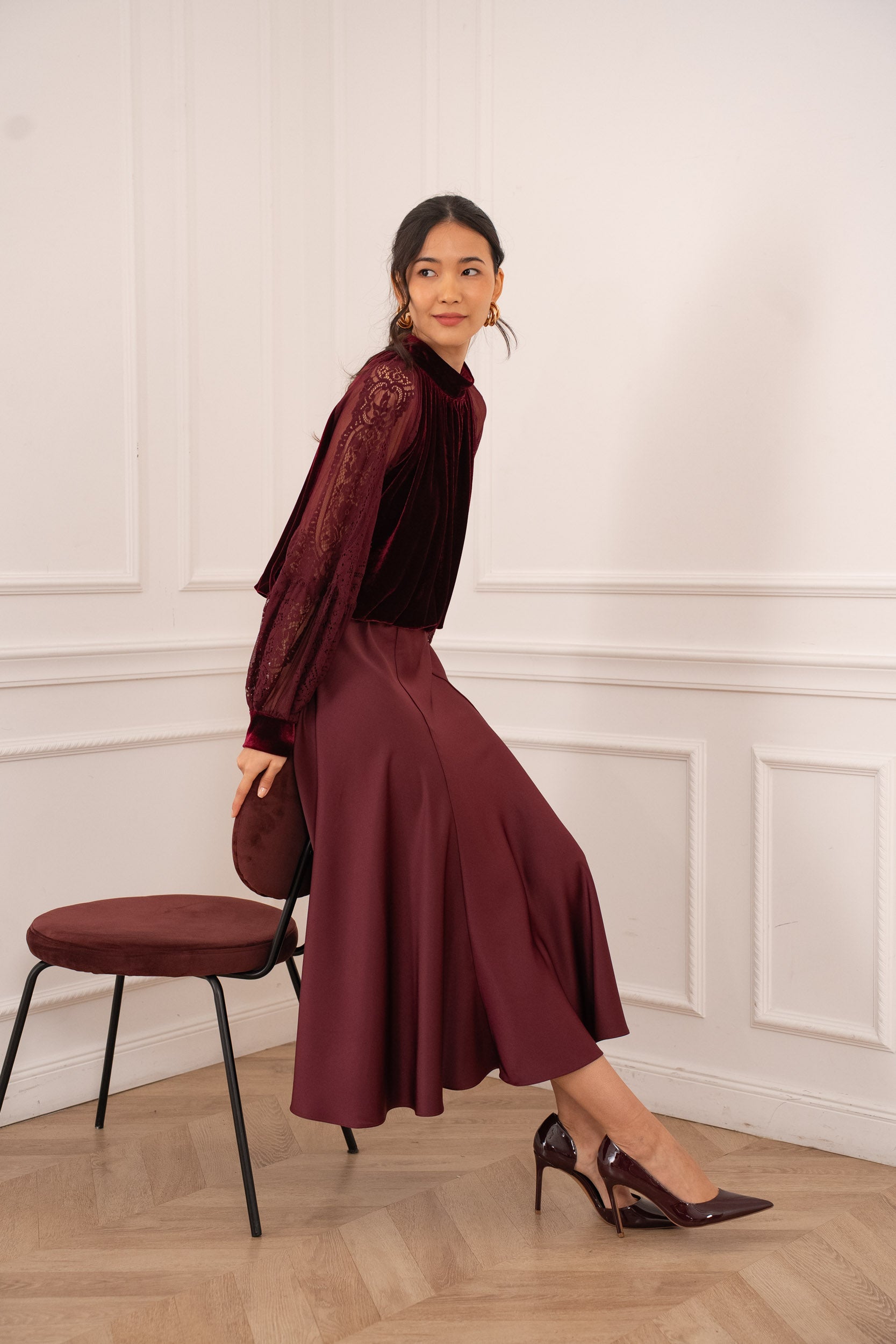 Jupe sirène Valentine en satin