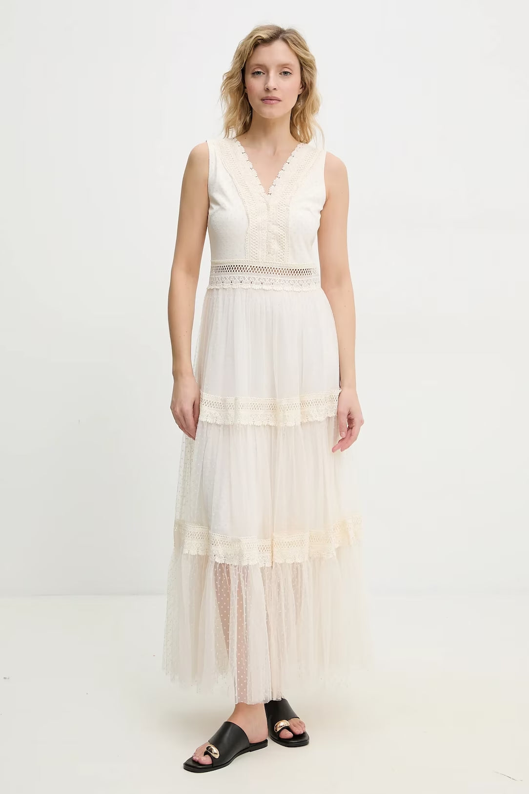 Nikky dotted tulle long dress