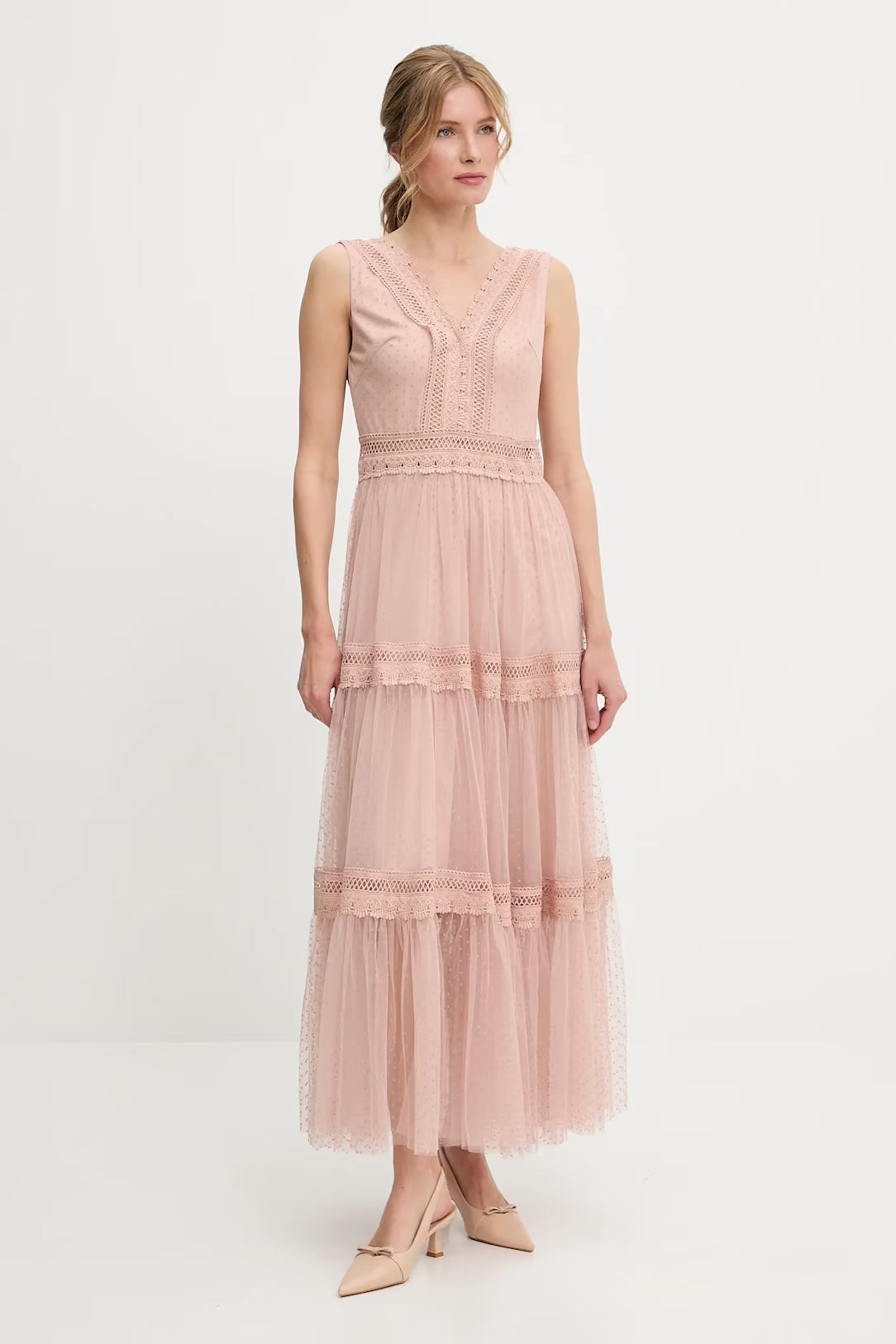 Nikky dotted tulle long dress