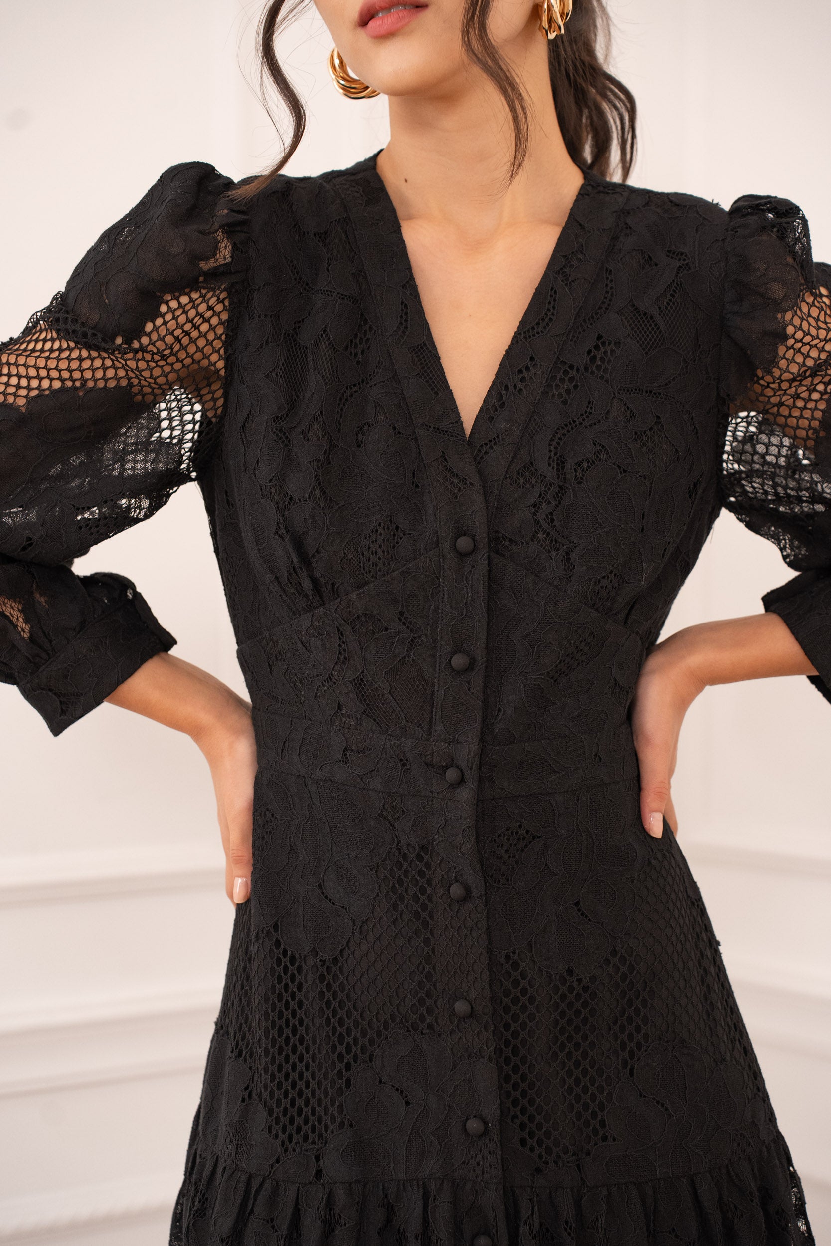 Robe longue Avril en dentelle