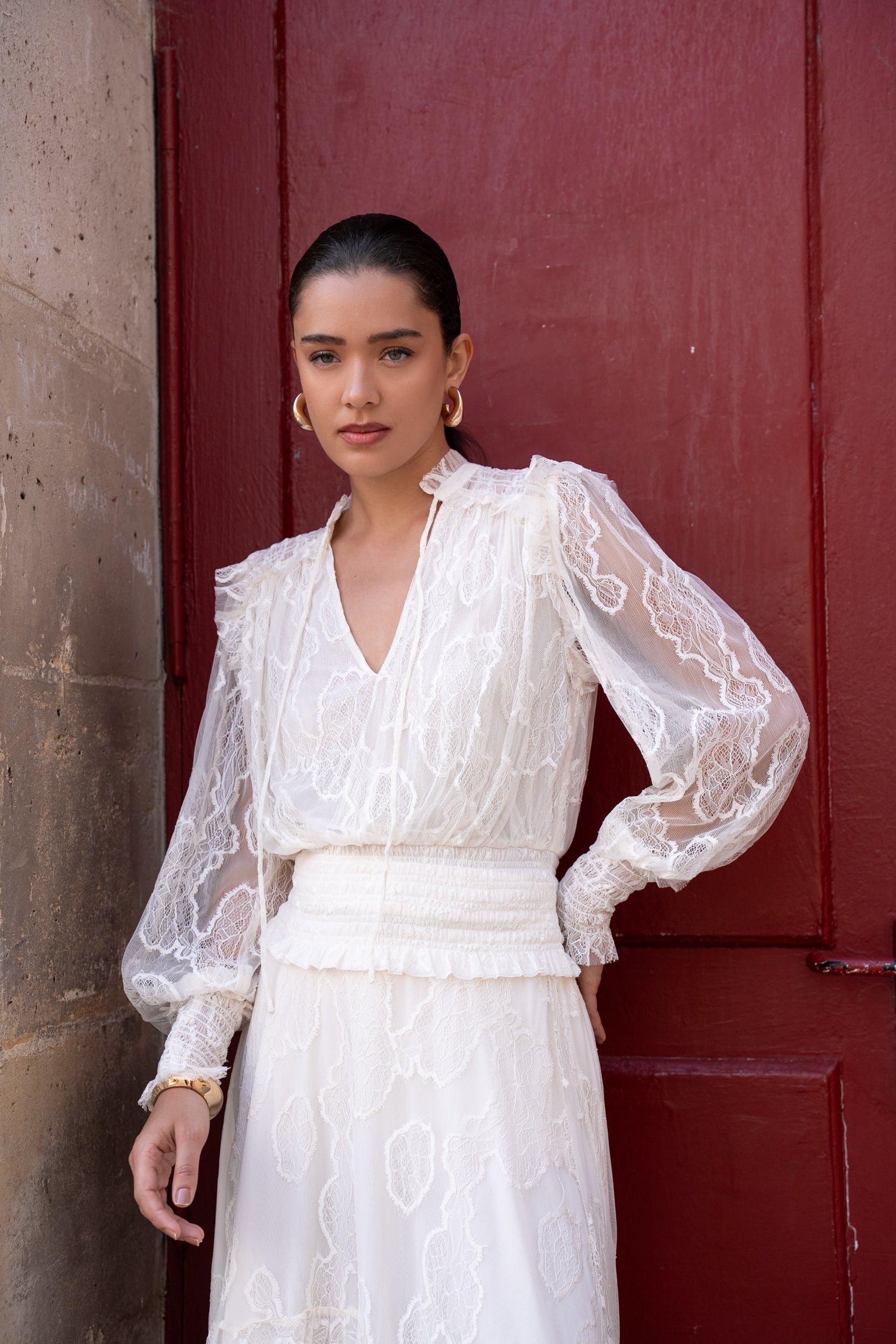 Coco dotted lace blouse