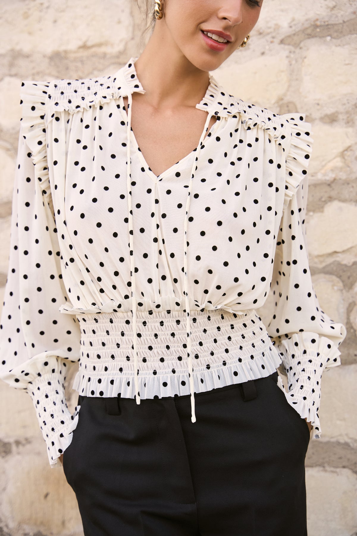 Coco dotted lace blouse