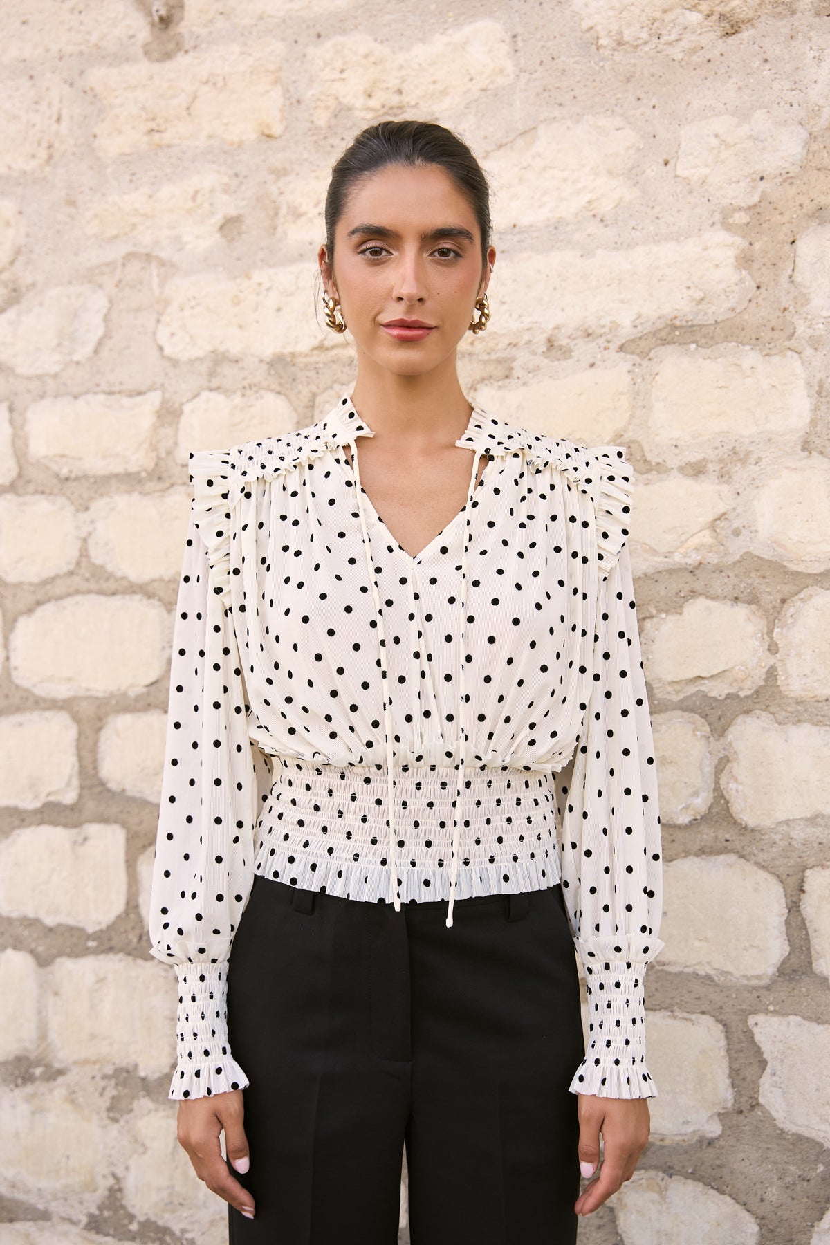 Coco dotted lace blouse