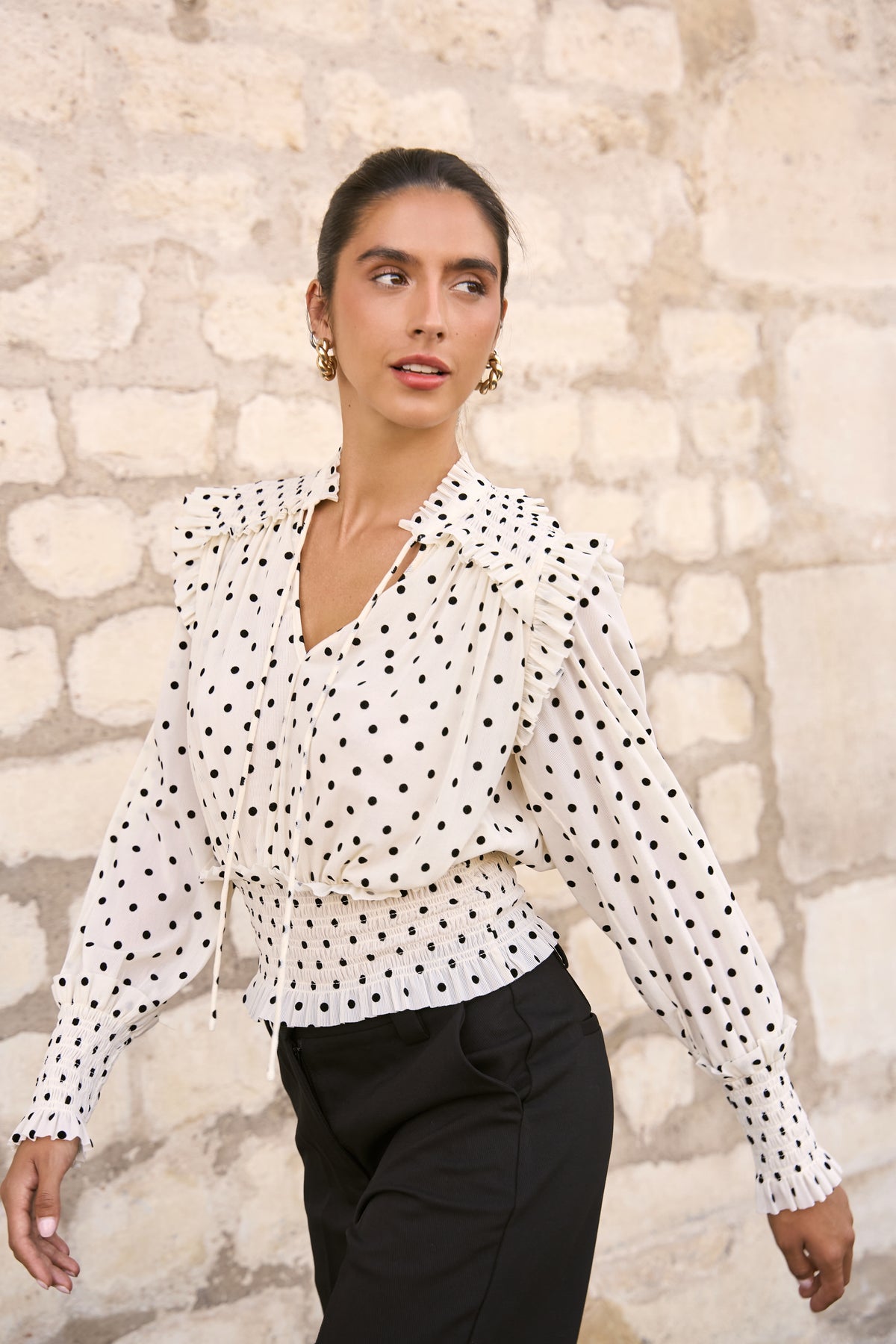 Coco dotted lace blouse