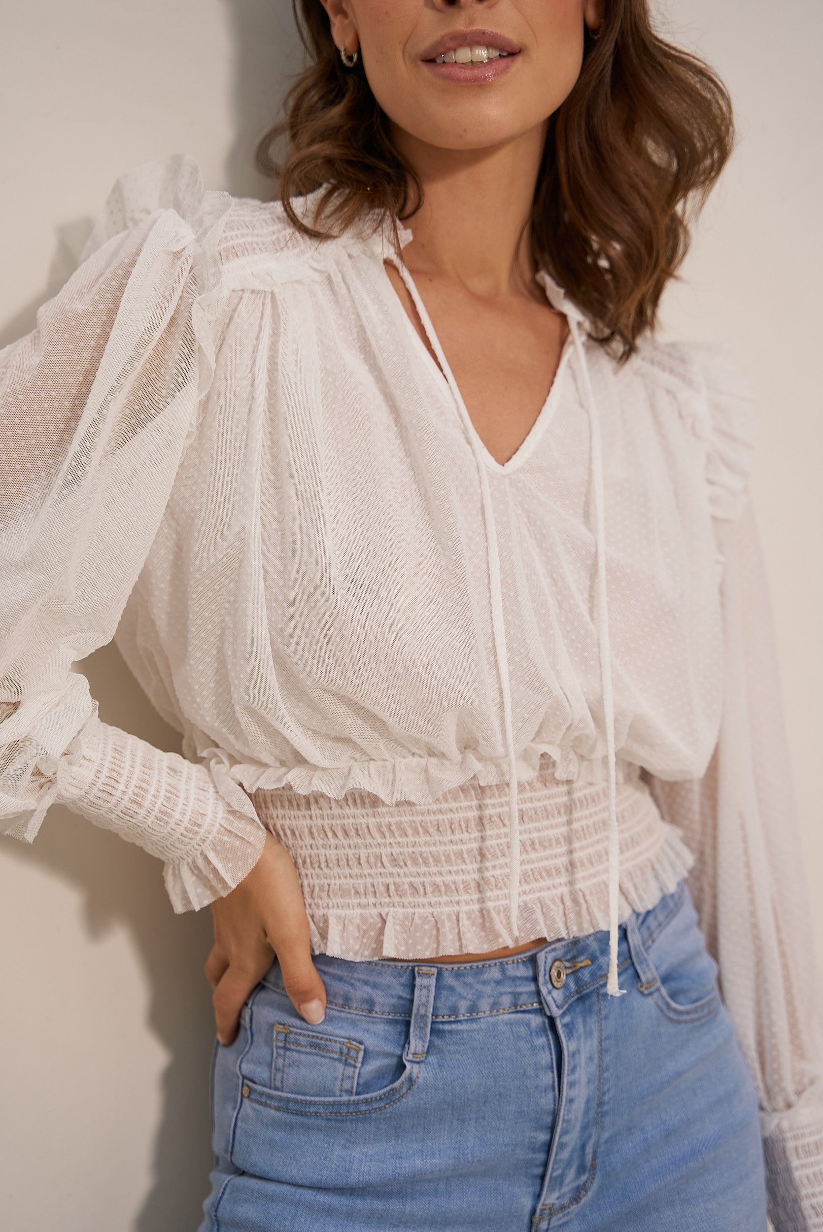Coco dotted lace blouse