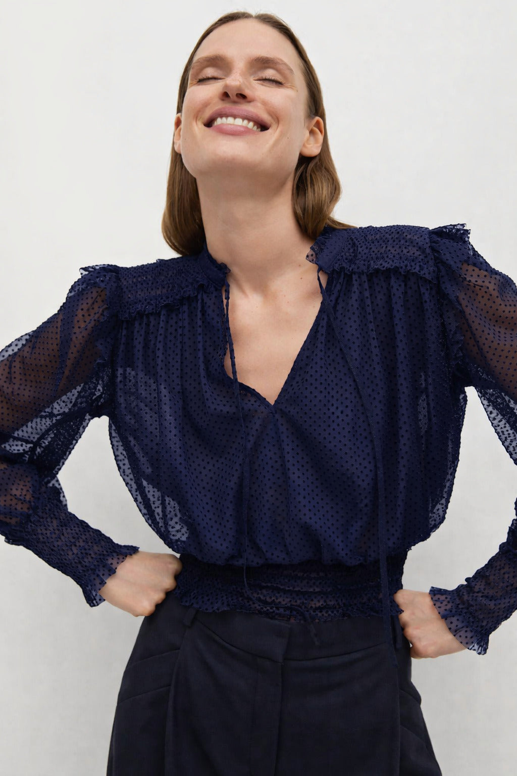 Coco dotted lace blouse
