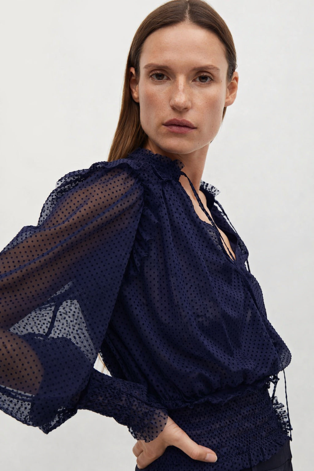 Coco dotted lace blouse