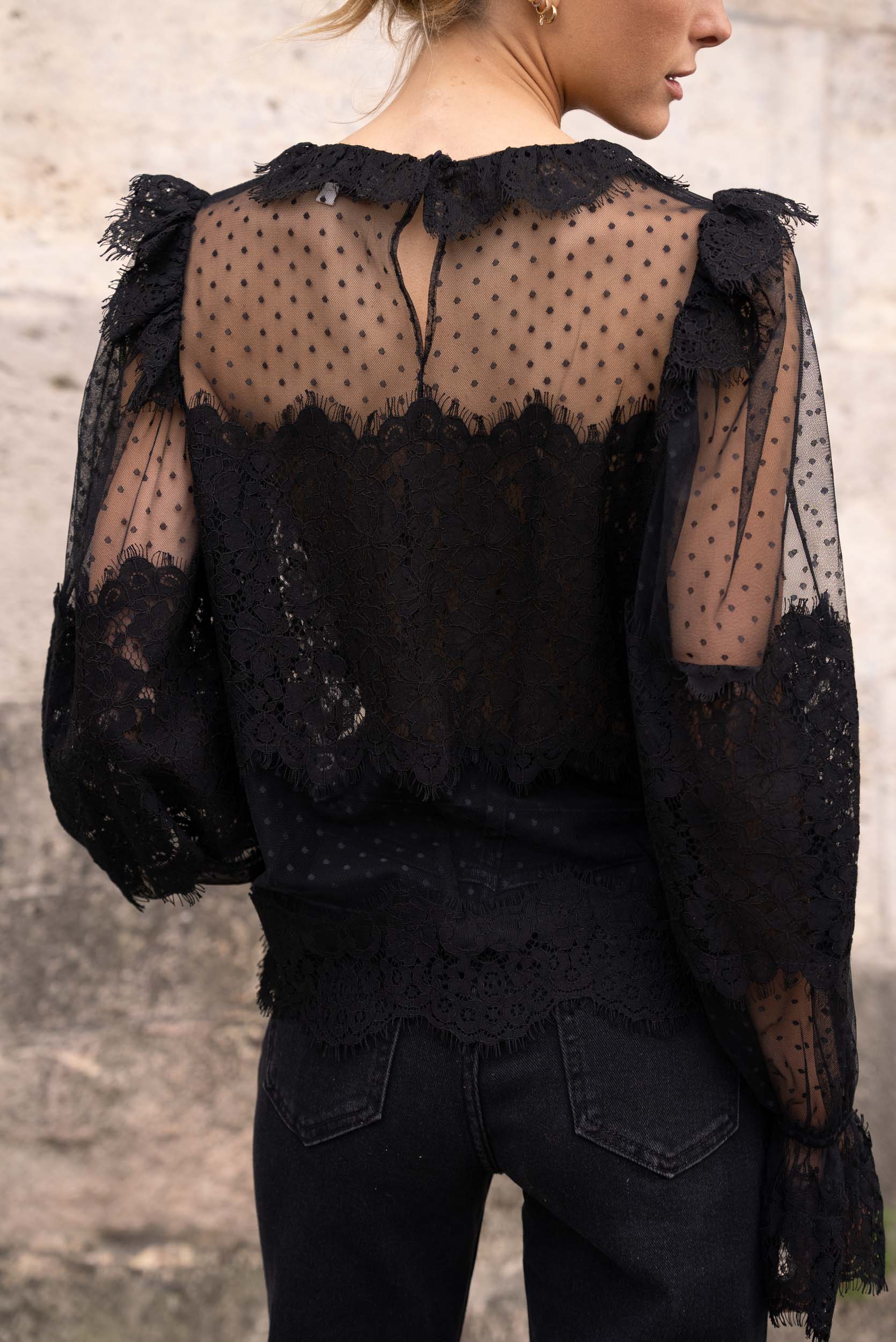 Ariane turtleneck lace blouse 
