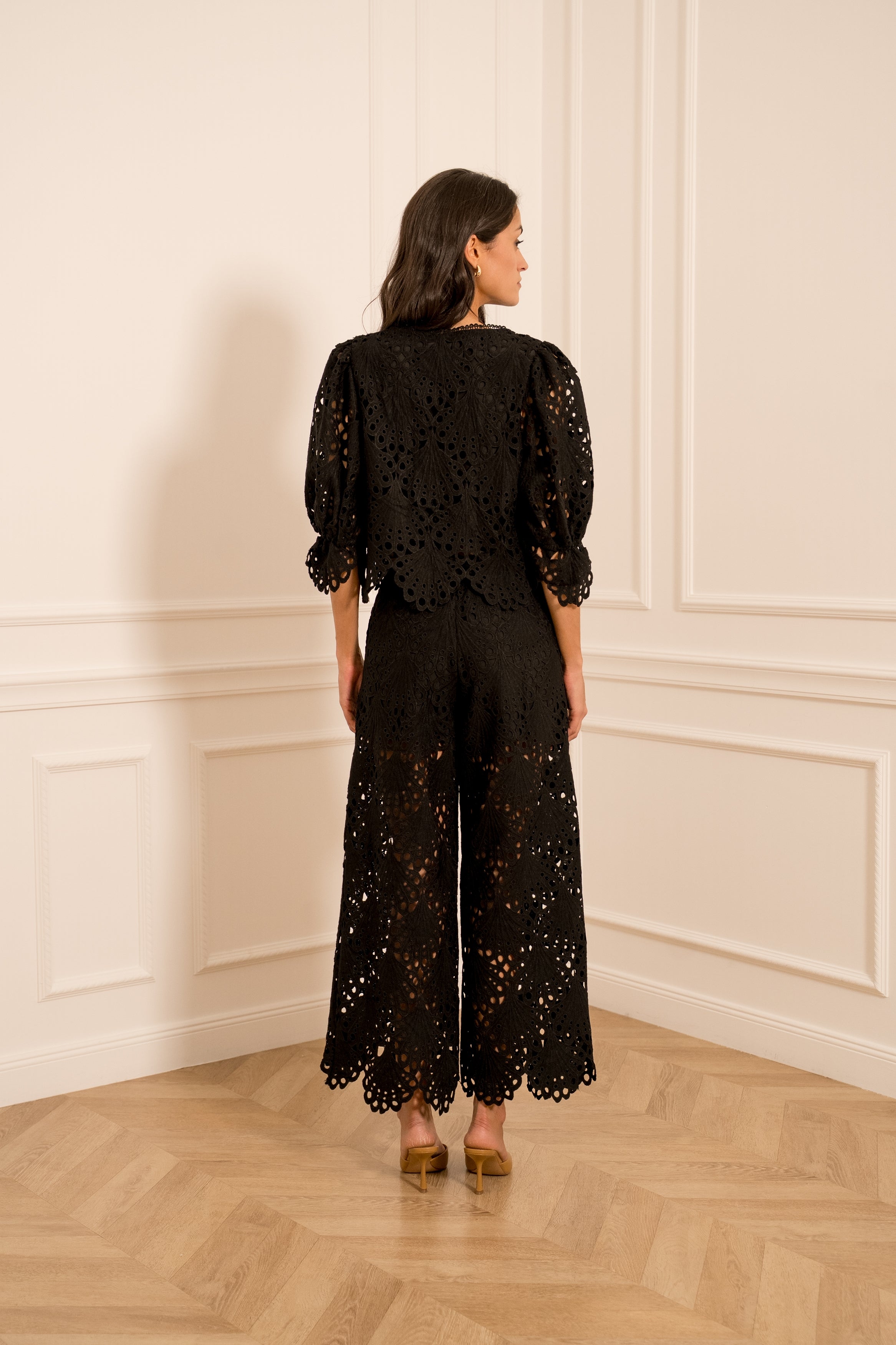 Pantalon Selena en dentelle guipure