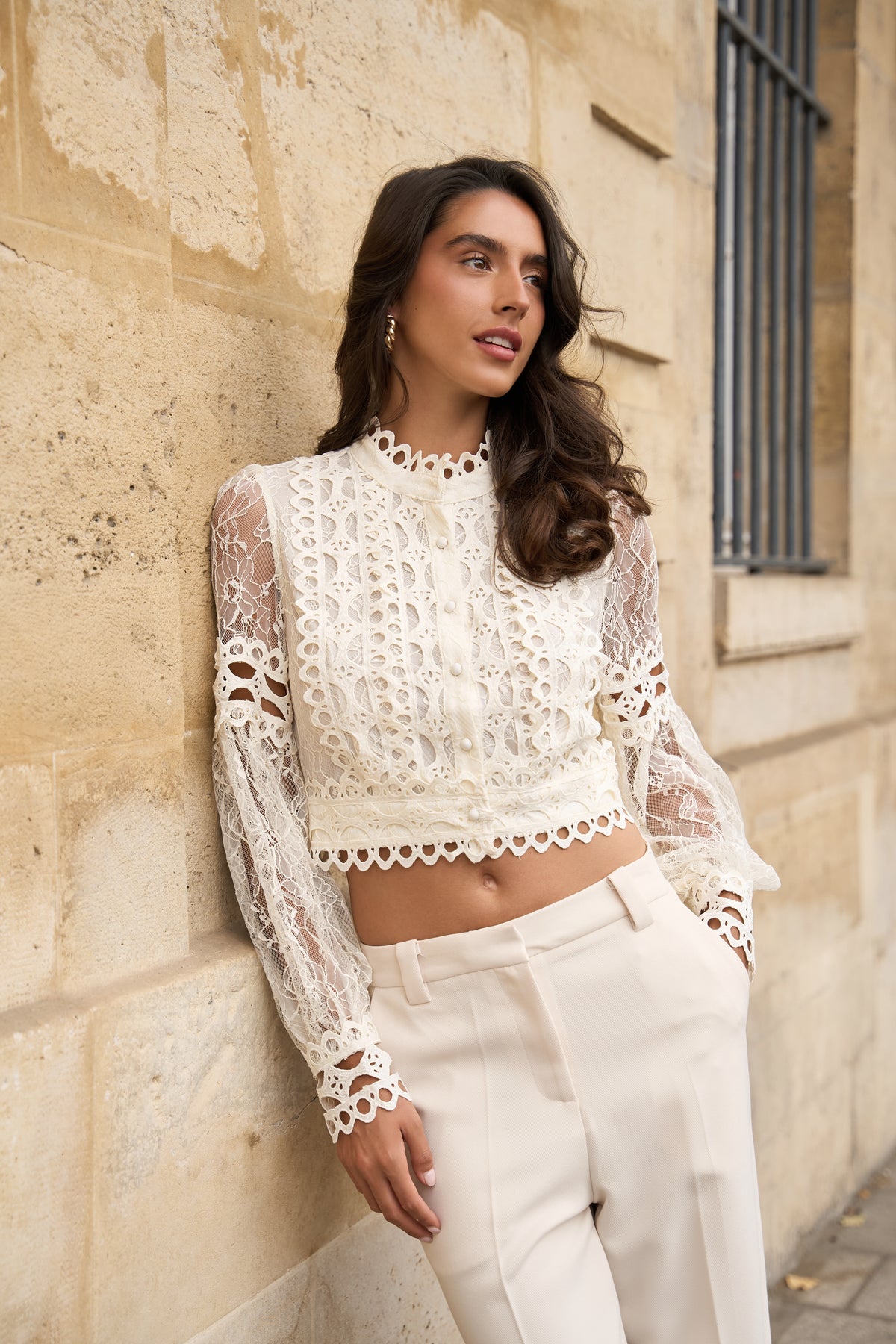 Ariane turtleneck lace blouse 