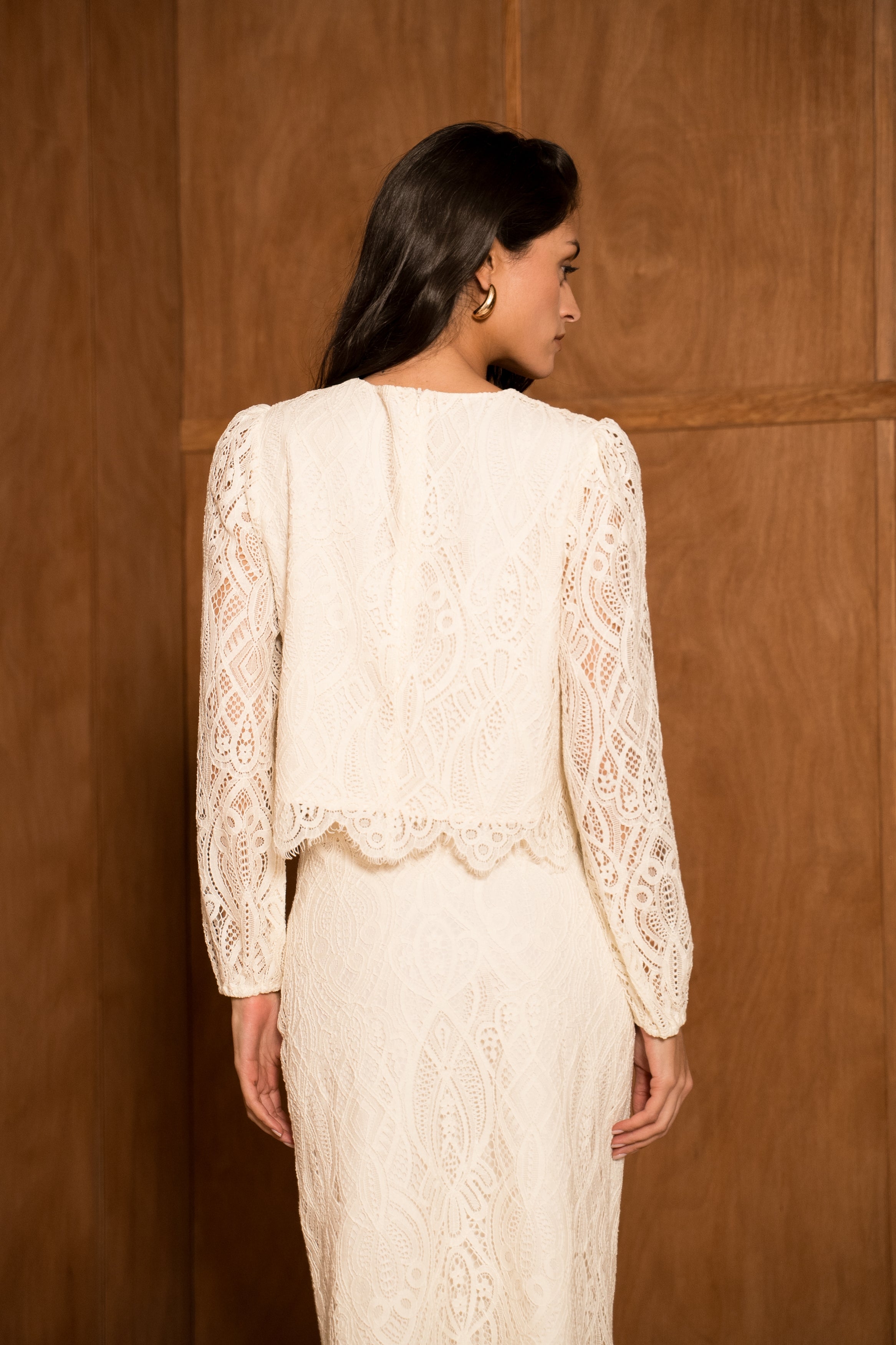 Haut Garance en dentelle guipure