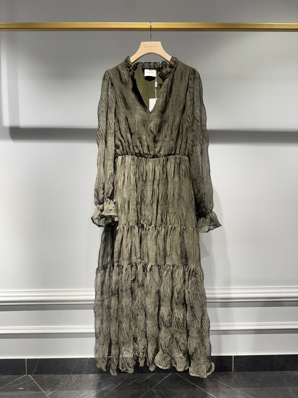 Robe longue froncée Simone