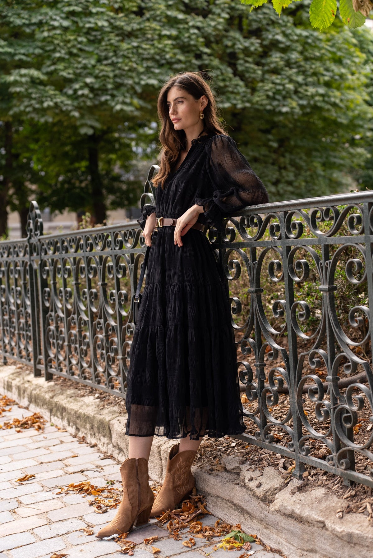 Robe longue froncée Simone