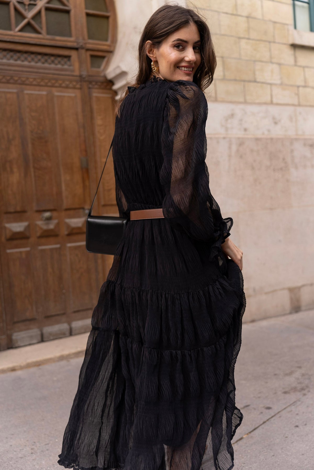 Robe longue froncée Simone
