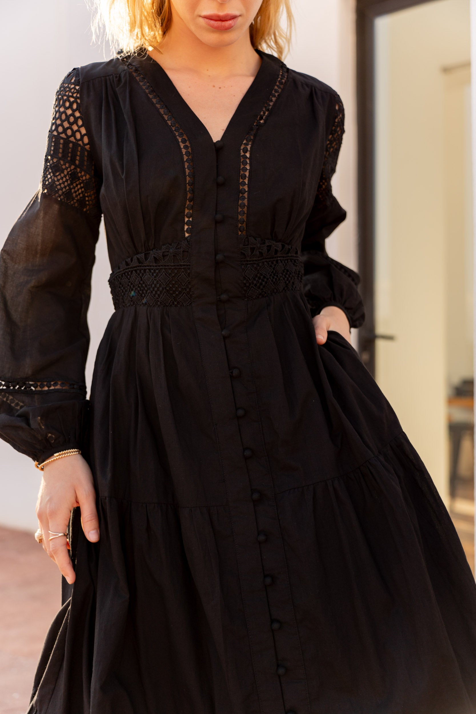Robe chemise Noémie longue en coton
