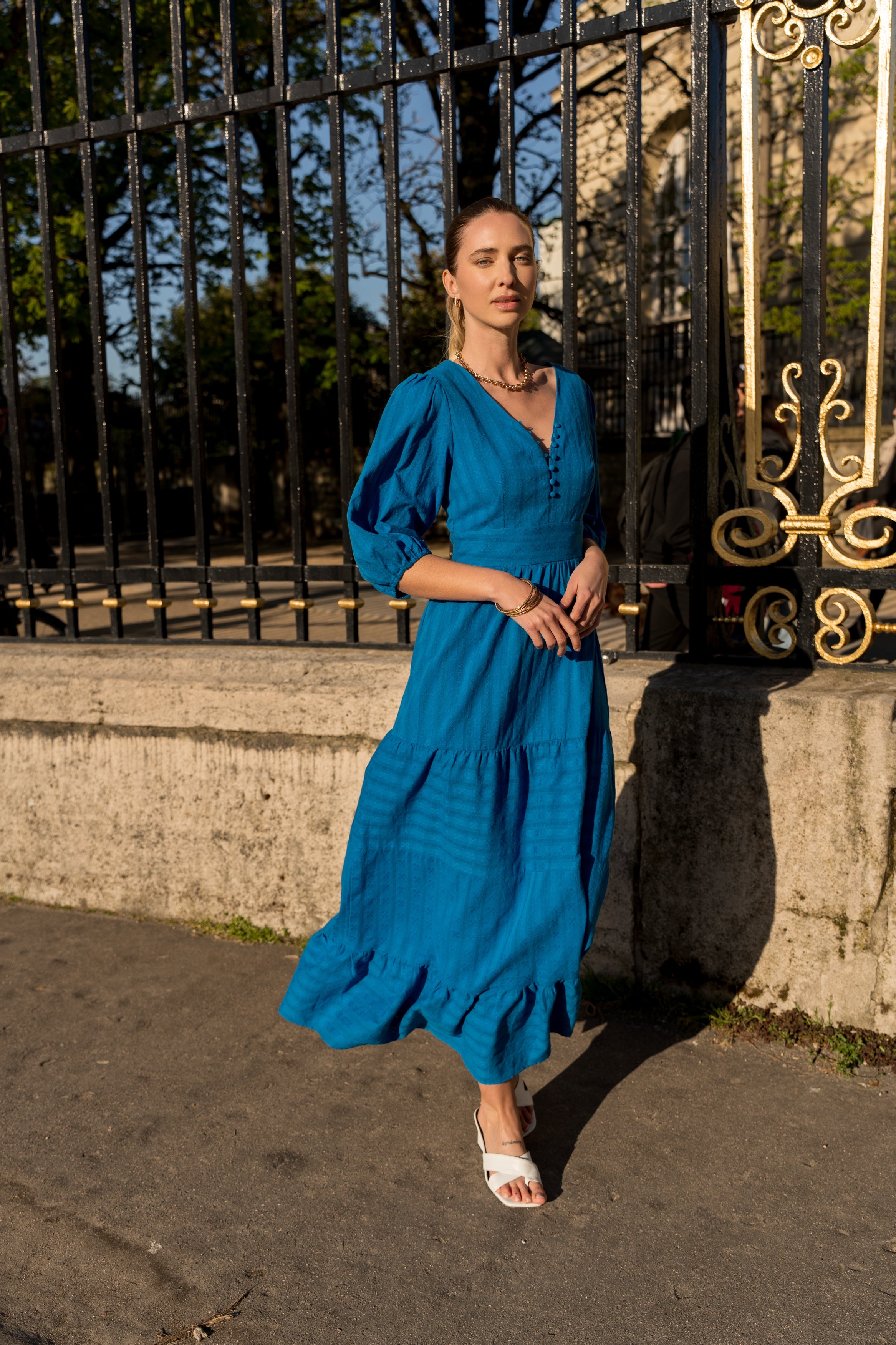 Short silk printed Saint-Tropez dress