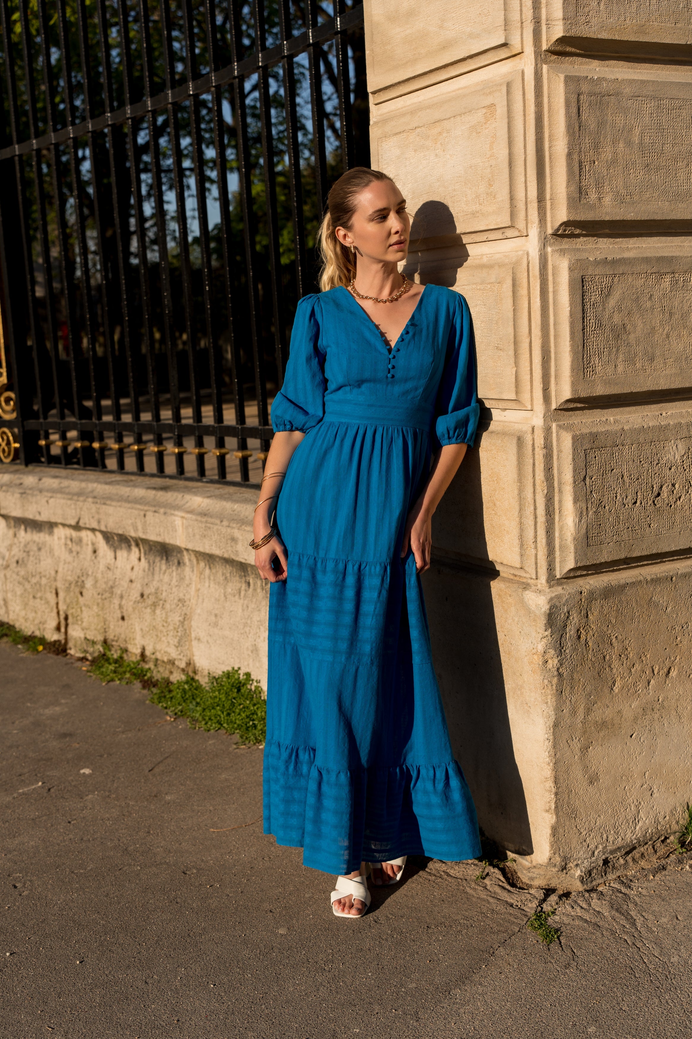 Short silk printed Saint-Tropez dress