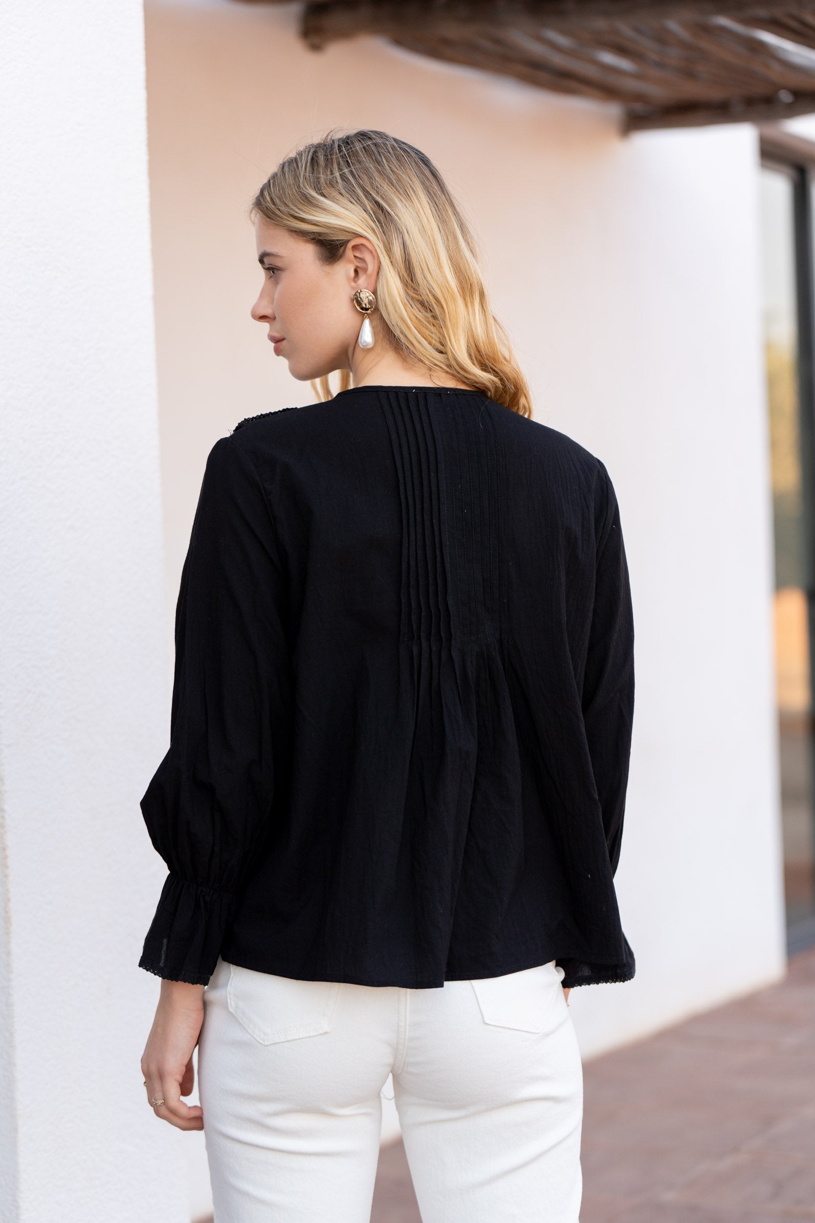 Chemise Billy en coton col froufrou