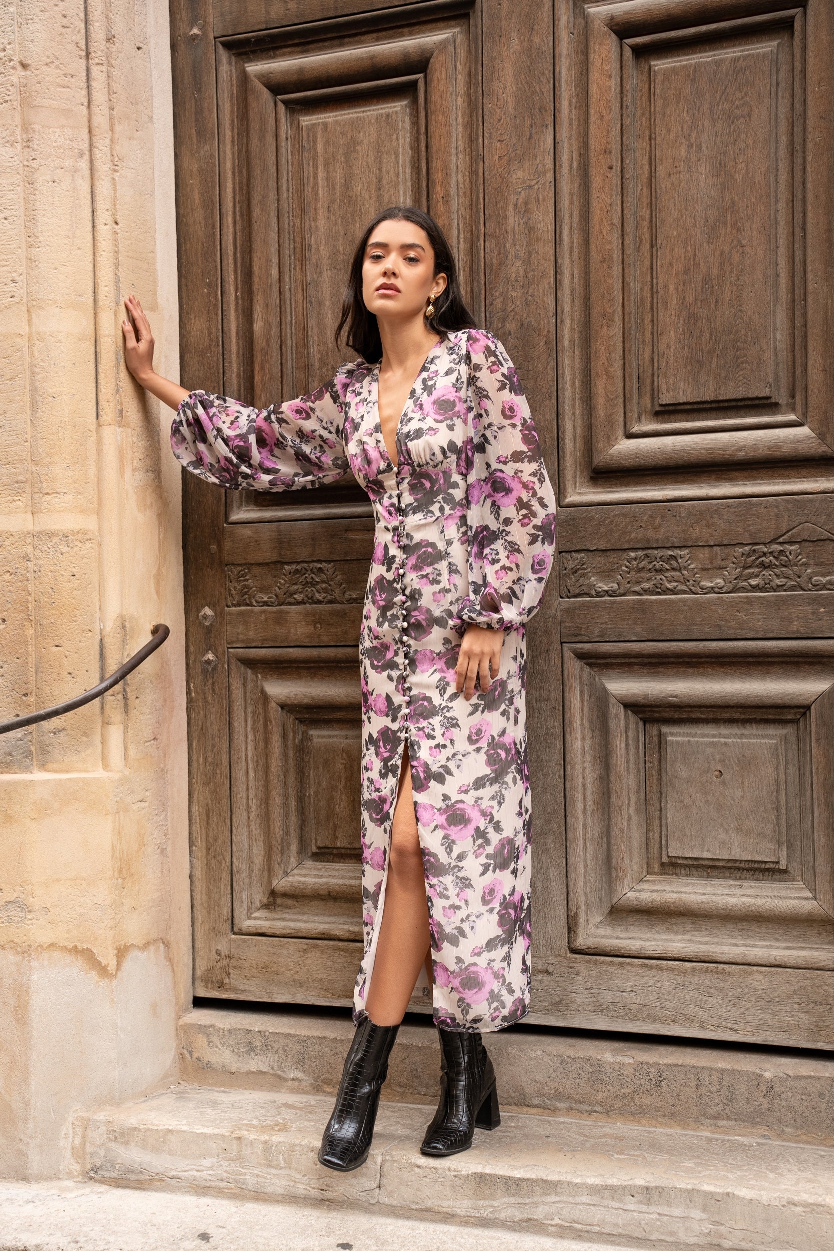 Short silk printed Saint-Tropez dress