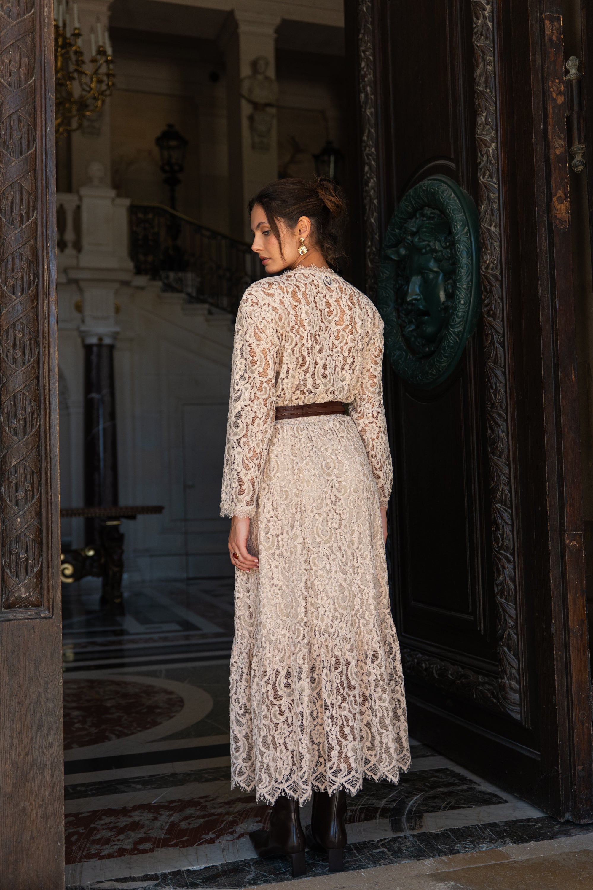 Jupe Maël en dentelle avec godets