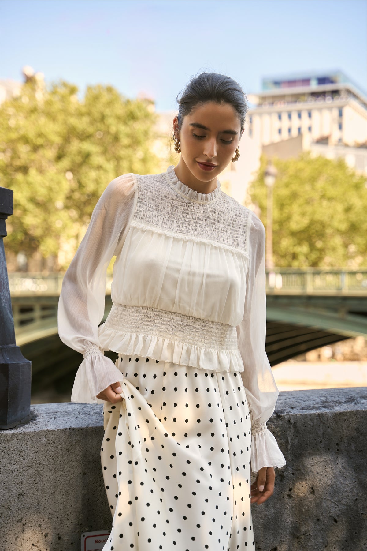 Blouse Rena romantique smockée