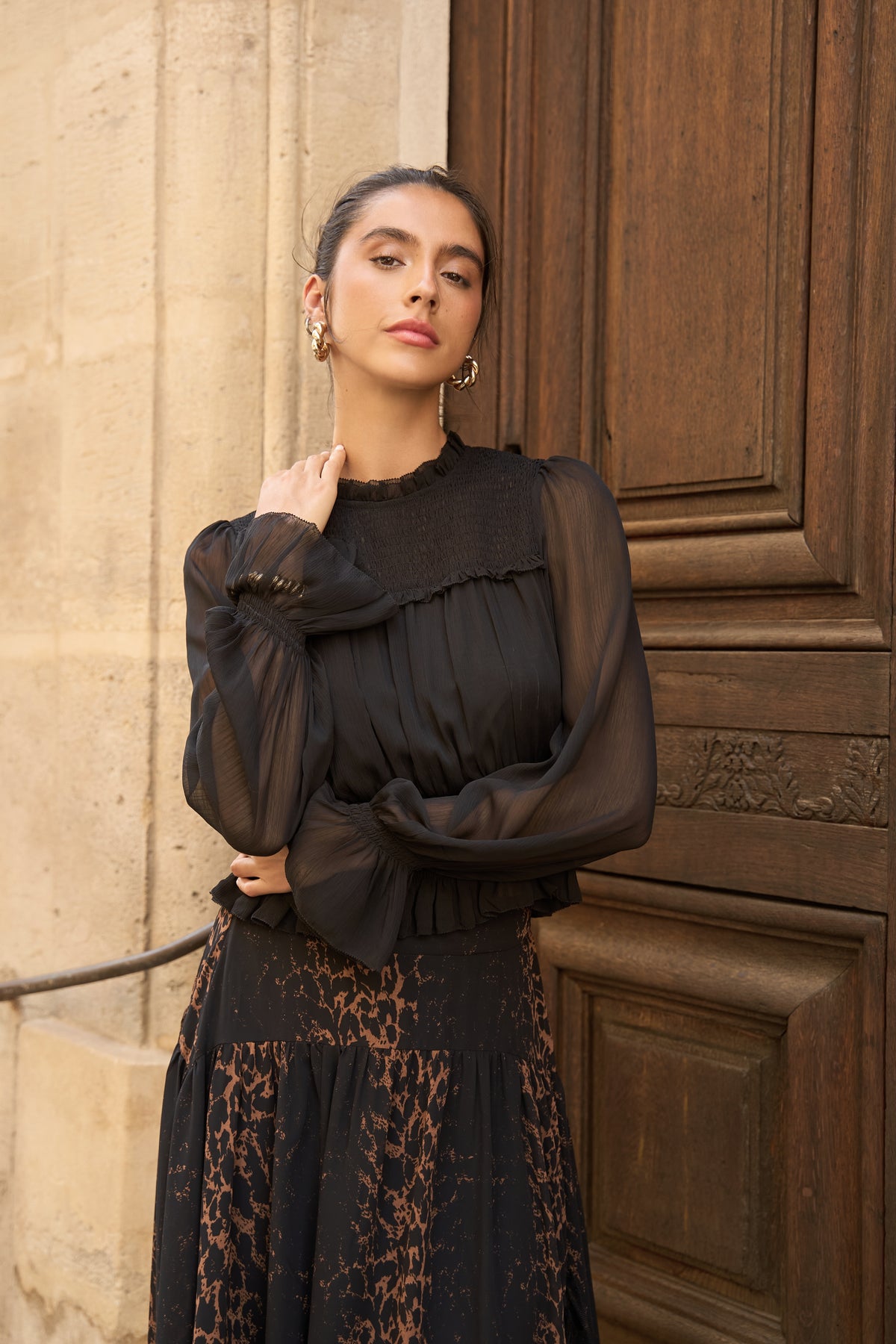 Blouse Rena romantique smockée