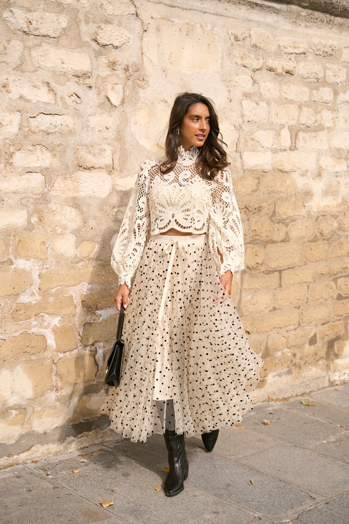 Jupe Aria en tulle à gros pois