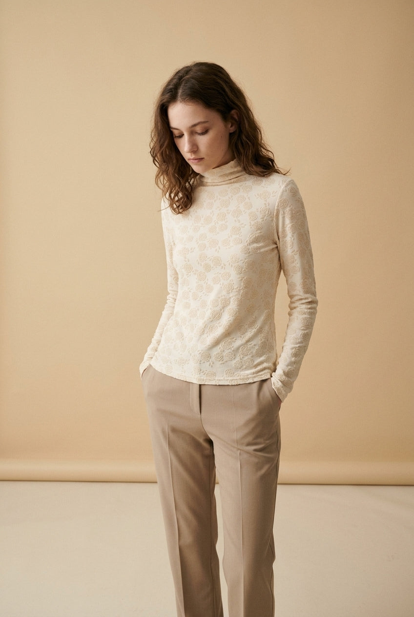 Top Hazel avec velours col montant