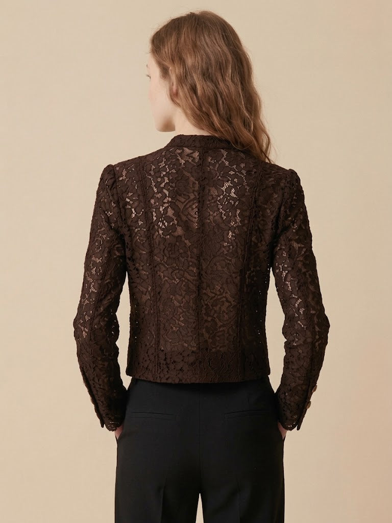 Veste Céline col officier en dentelle