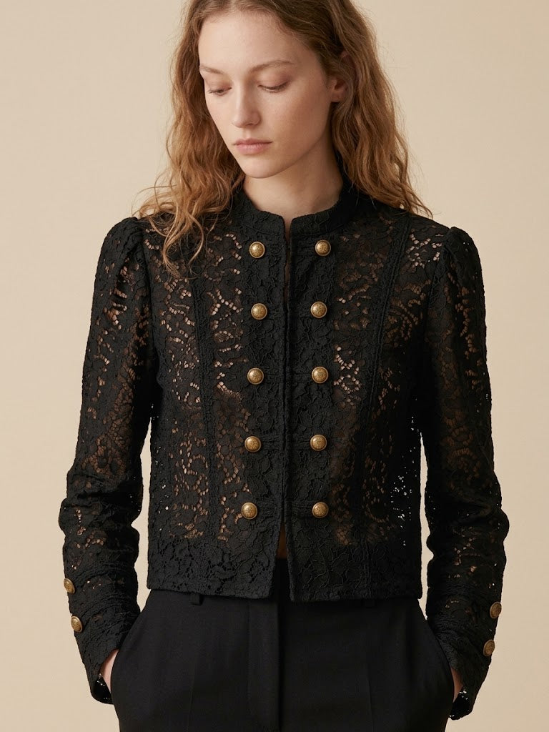 Veste Céline col officier en dentelle
