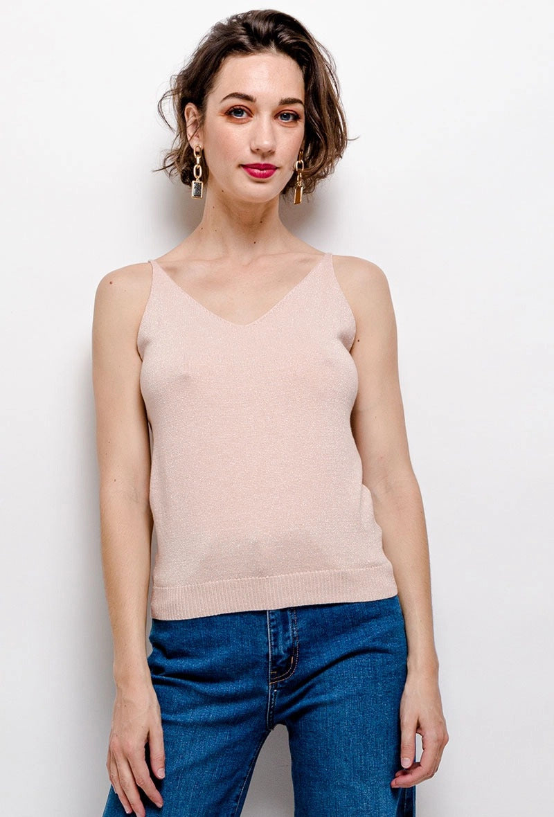 Shiny lurex tank top 