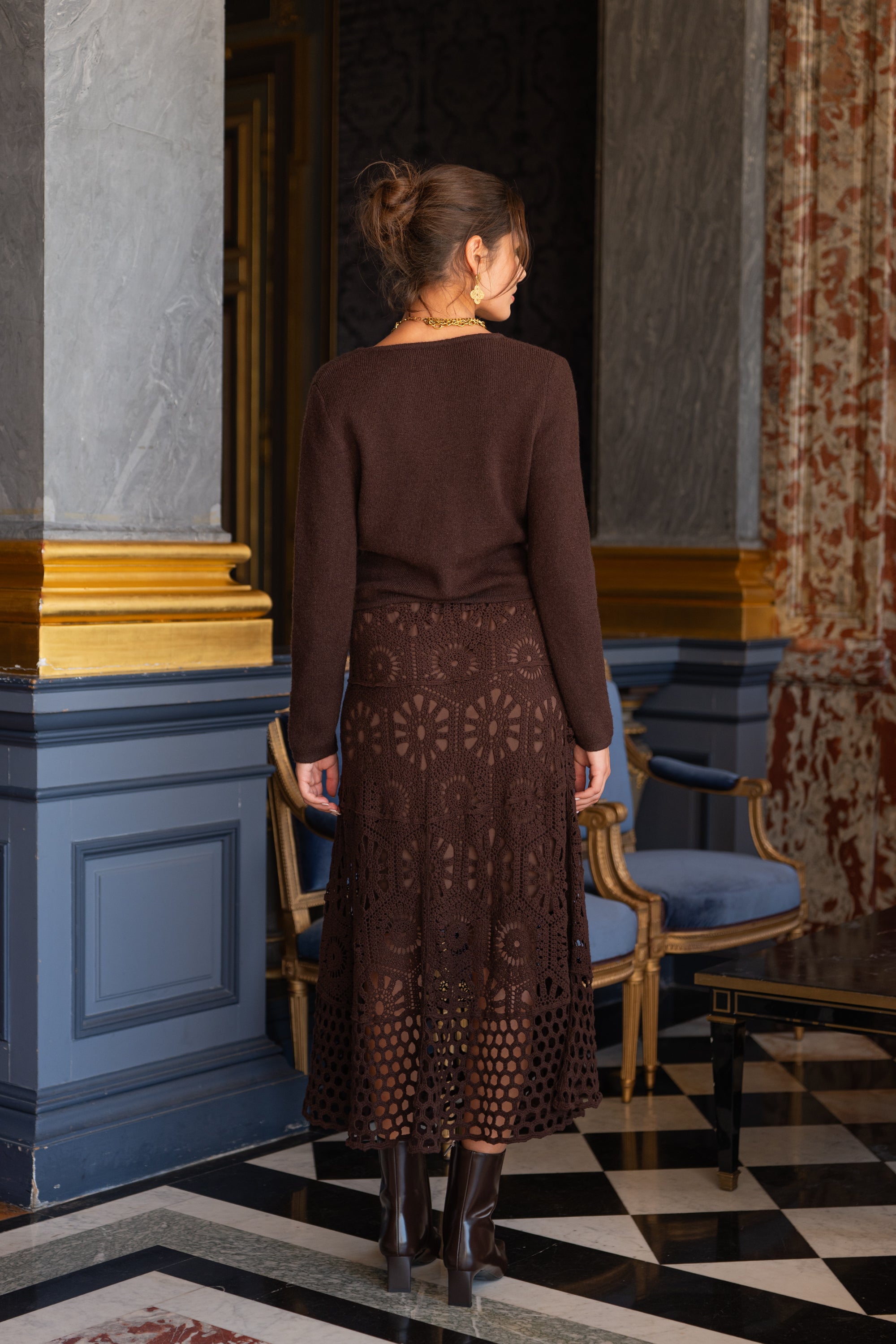 Jupe Mathilda crochet en maille ajourée