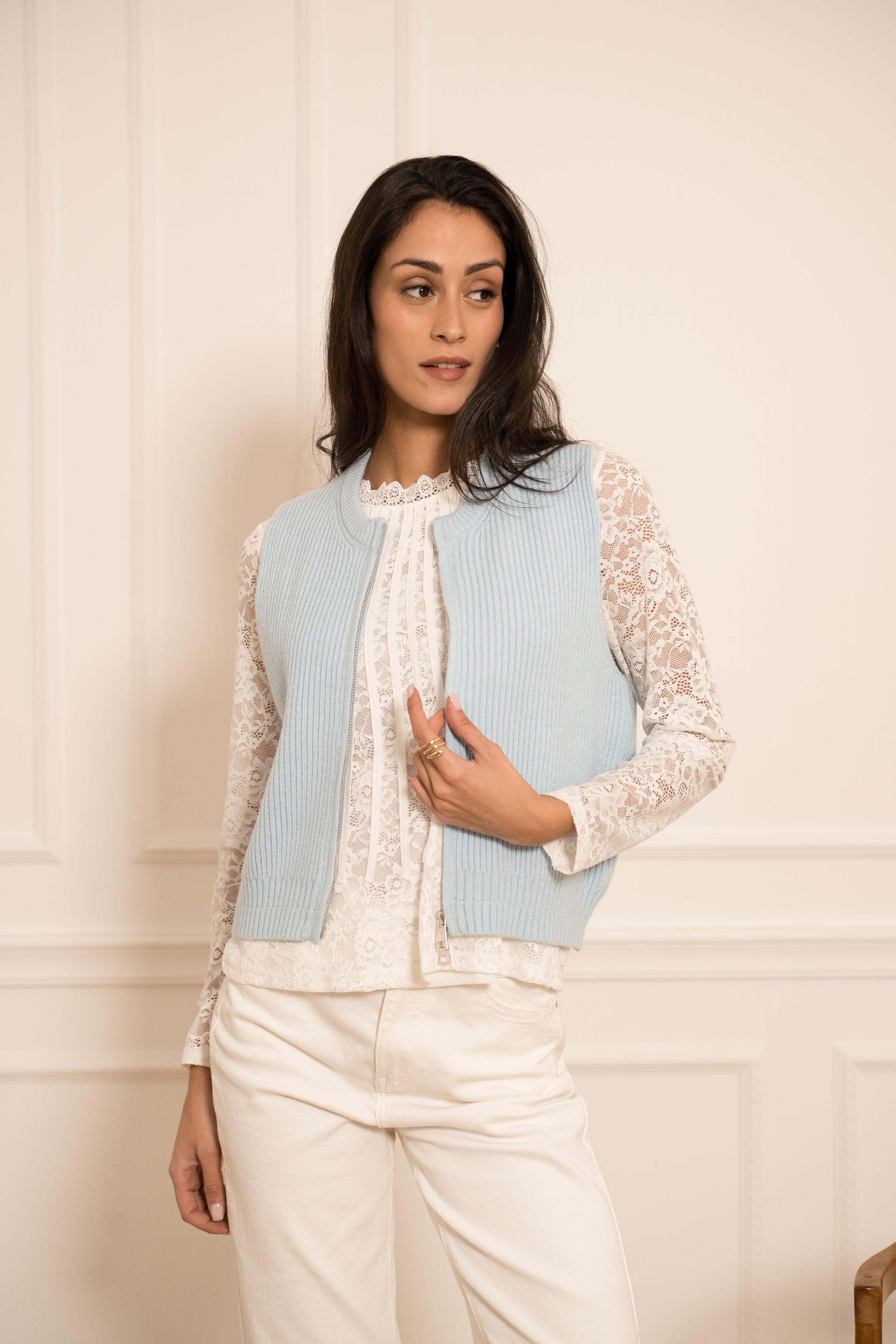 Gilet en maille sans manches